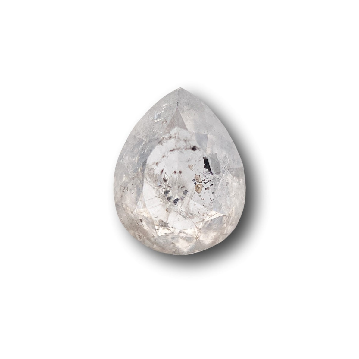 1.06ct | Salt & Pepper Pear Shape Rose Cut Diamond - Modern Rustic Diamond