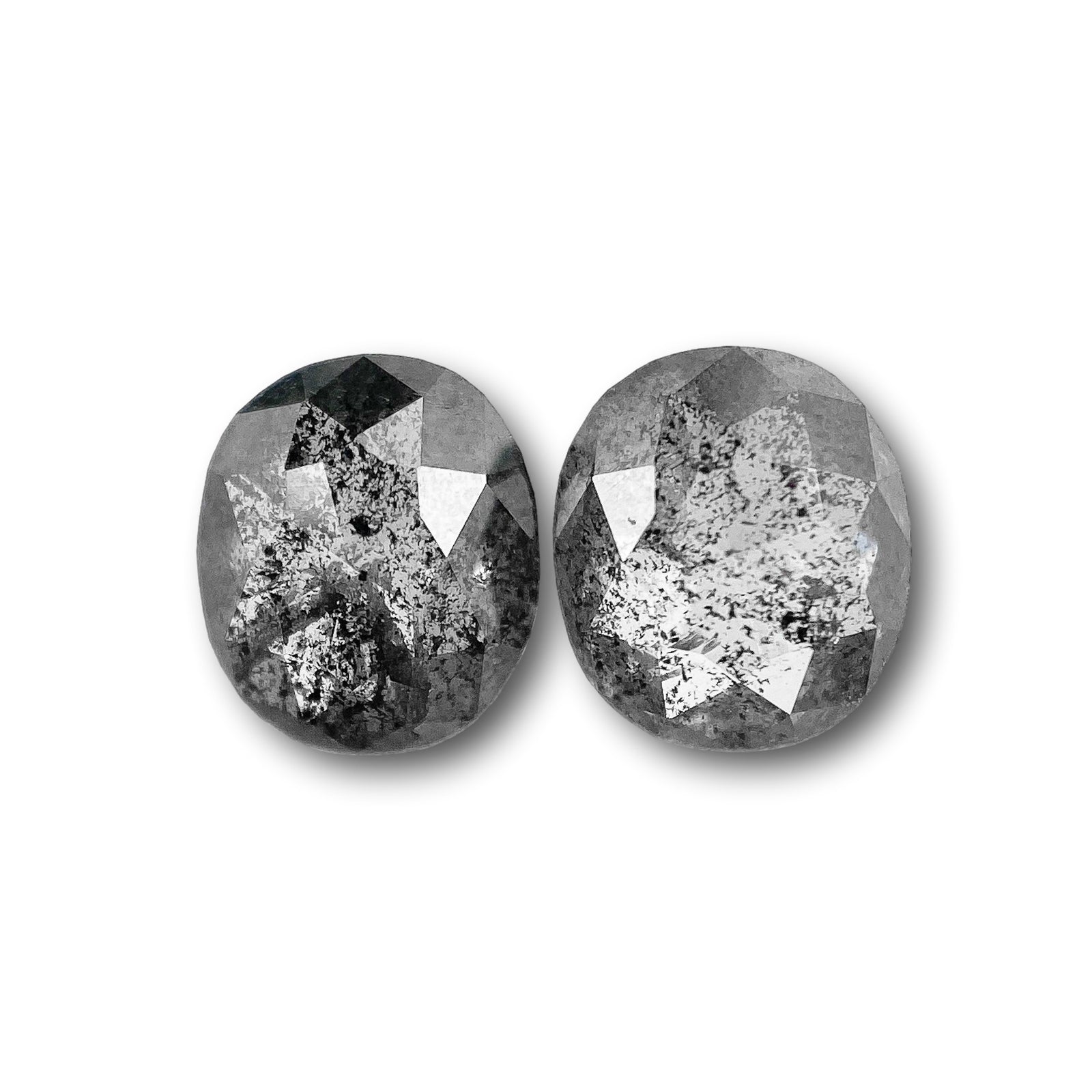 1.14cttw | Rustic  Cushion Shape Rose Cut Diamond Matched Pair - Modern Rustic Diamond