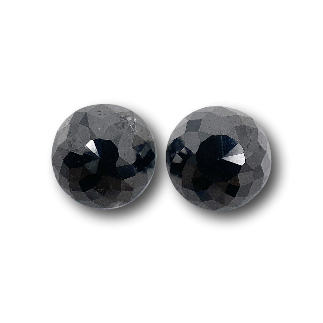 1.46cttw | Black Round Shape Rose Cut Diamond Matched Pair-Modern Rustic Diamond