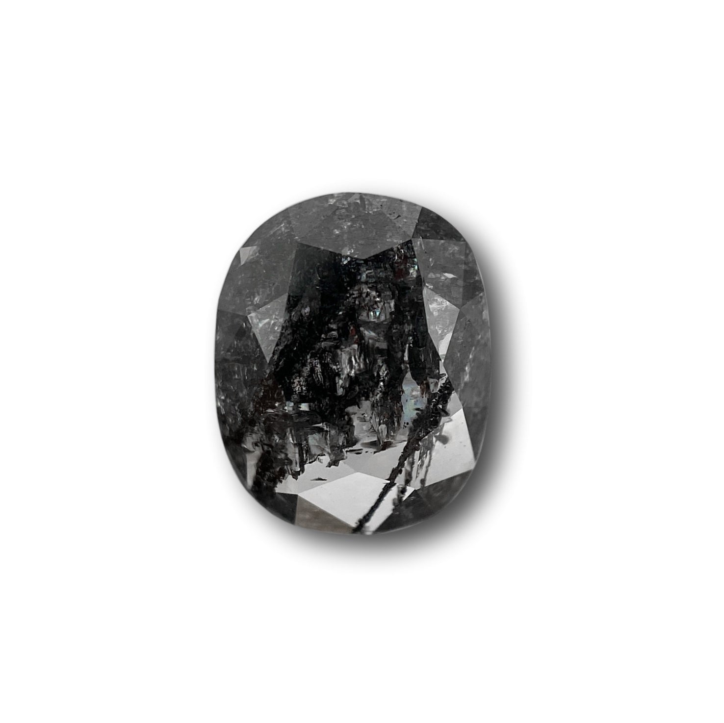 1.04ct | Salt & Pepper Cushion Shape Rose Cut Diamond - Modern Rustic Diamond