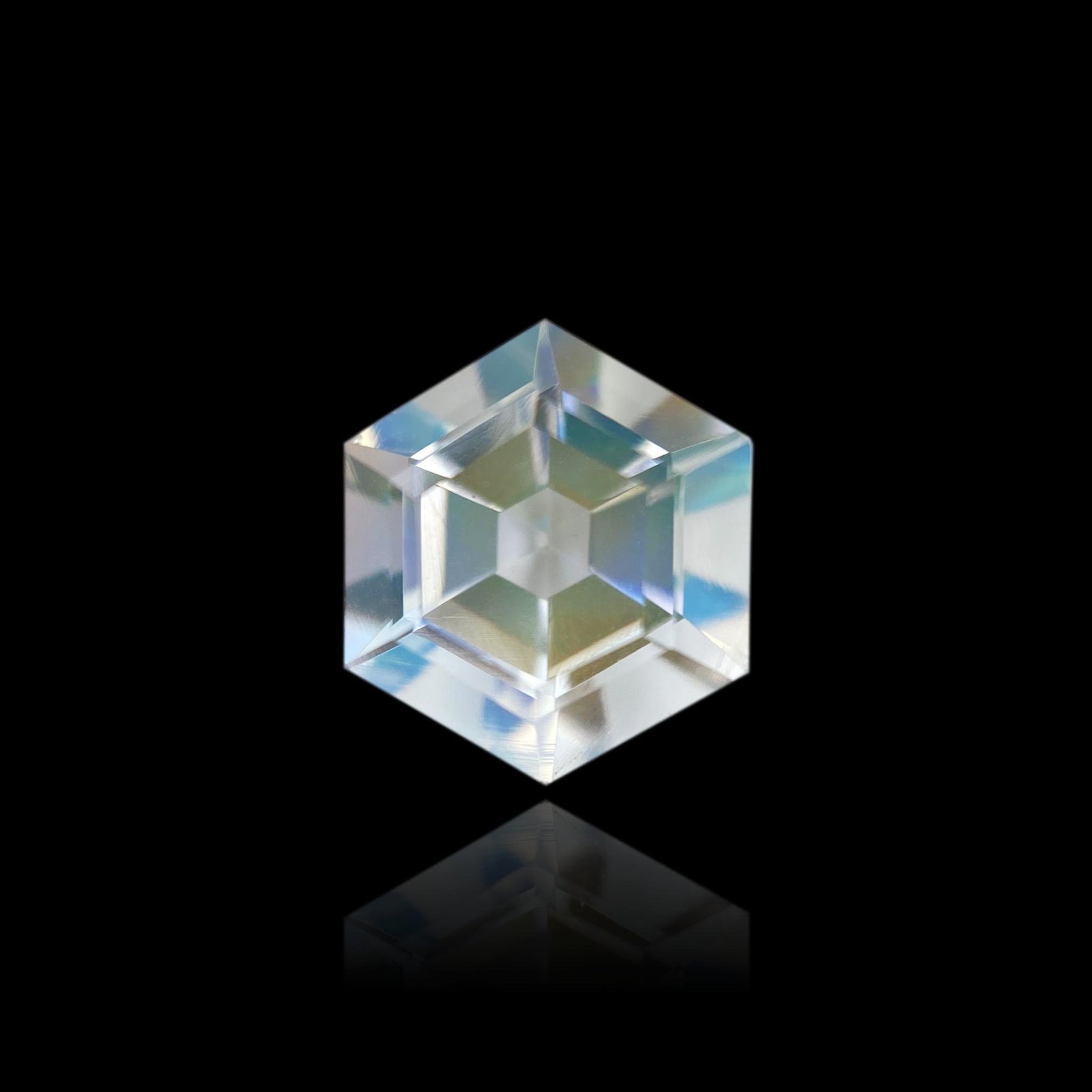 1.82ct |  Hexagon Shape Step Cut Moonstone - Modern Rustic Diamond