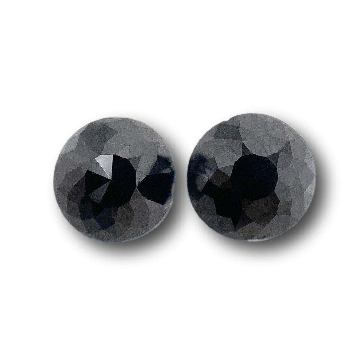 1.47cttw | Black Round Shape Rose Cut Diamond Matched Pair-Modern Rustic Diamond