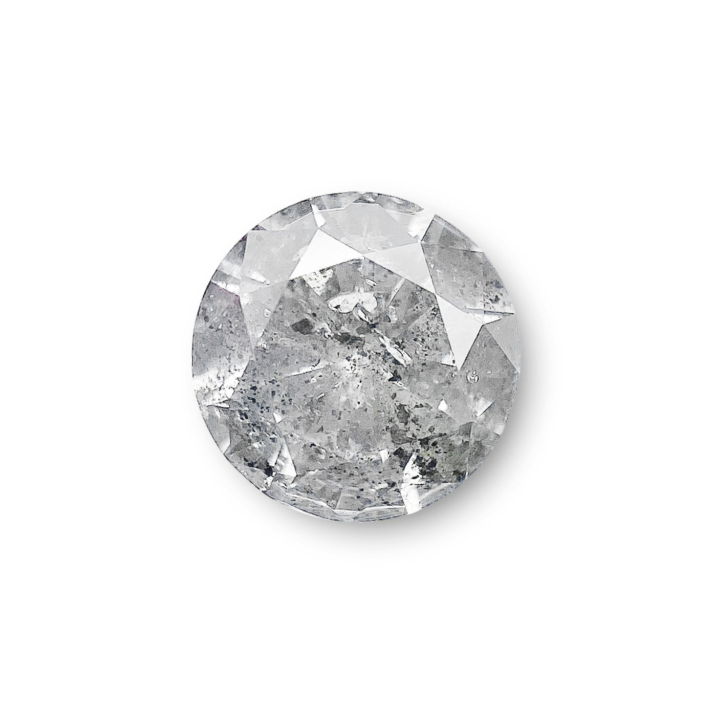 0.59ct | Salt & Pepper Round Shape Brilliant Cut Diamond - Modern Rustic Diamond