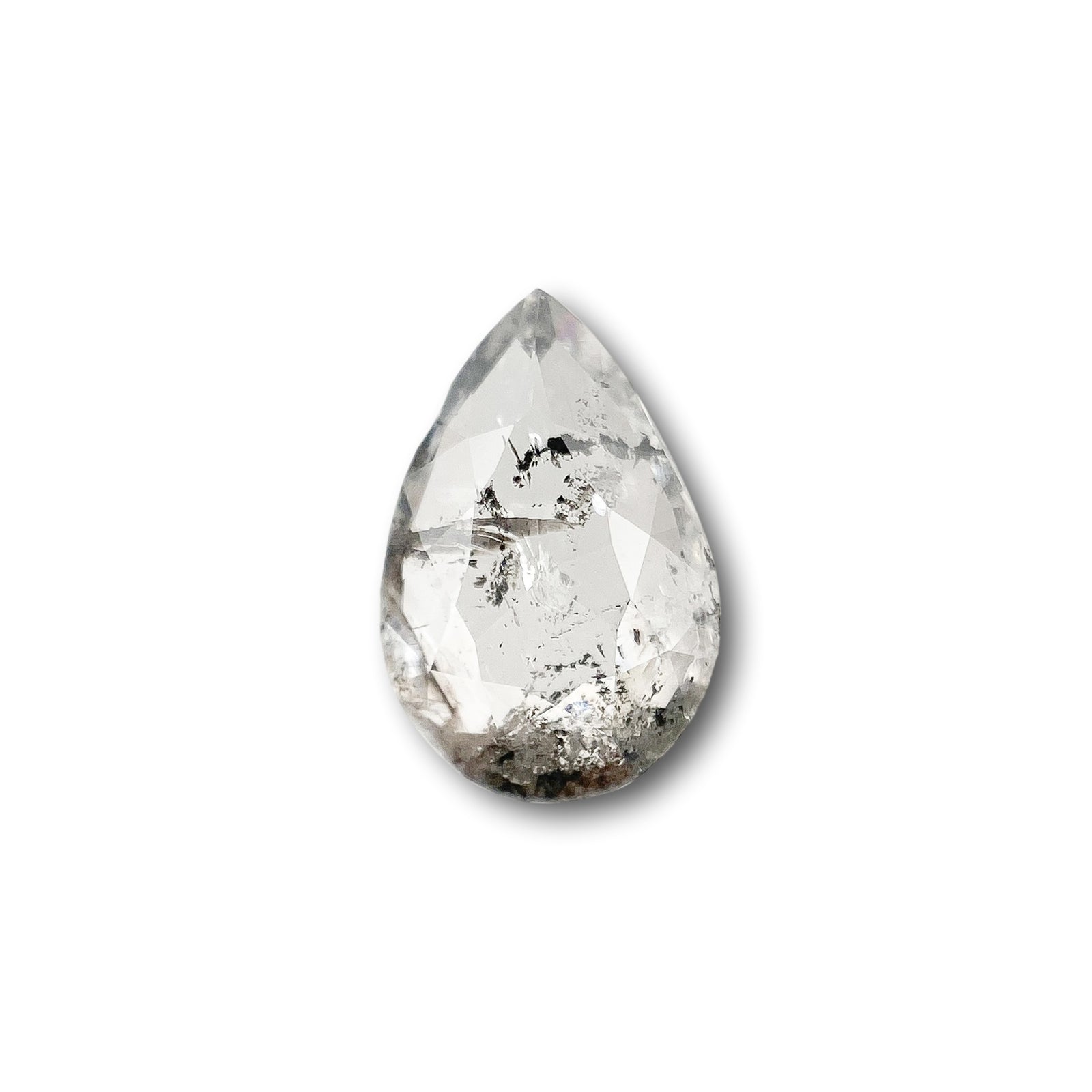 0.77ct | Rustic Pear Shape Rose Cut Diamond - Modern Rustic Diamond