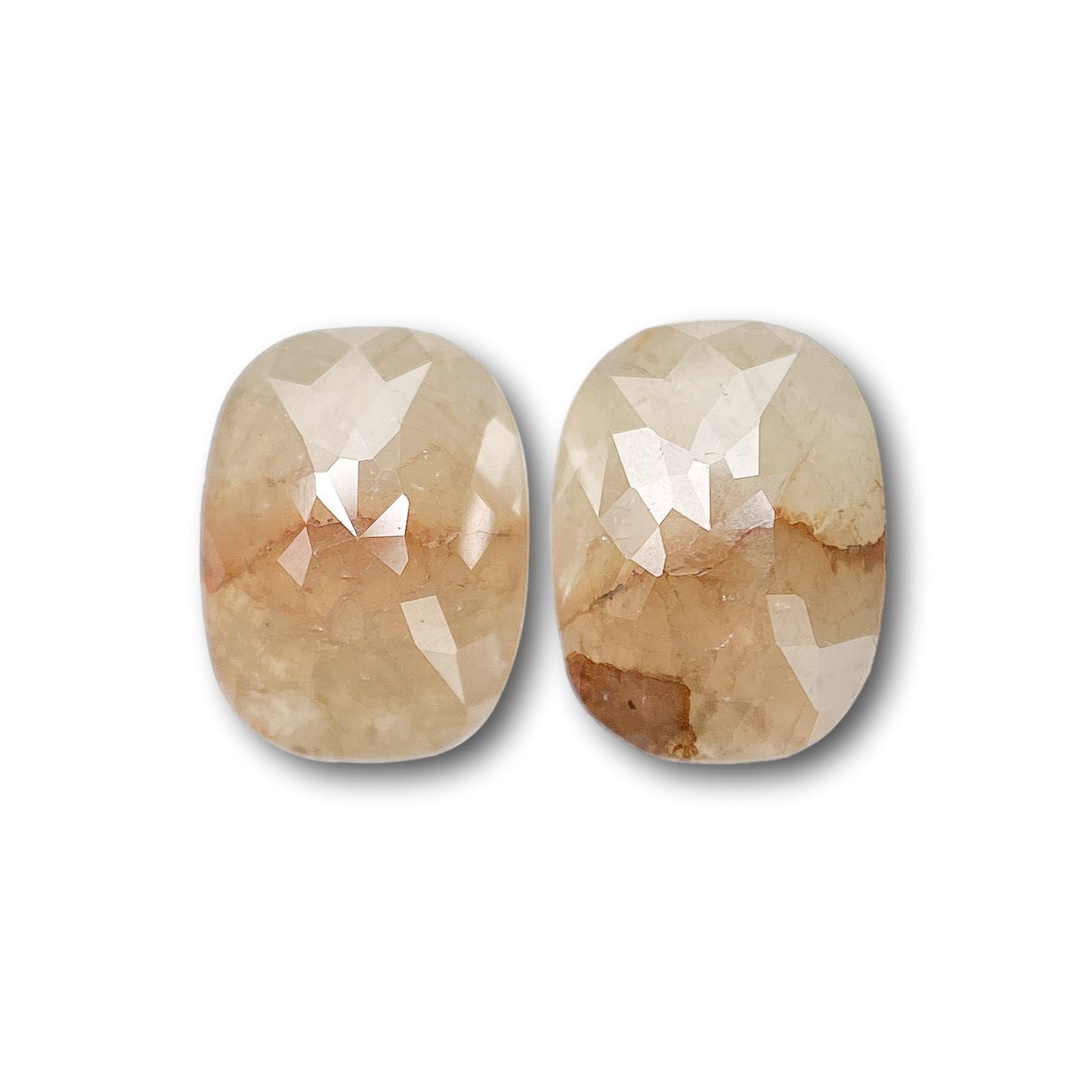 1.56cttw | Rustic  Cushion Shape Rose Cut Diamond Matched Pair - Modern Rustic Diamond