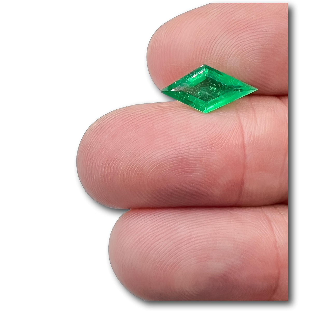 1.49ct | Step Cut Lozenge Shape Muzo Origin Emerald (GIA)-Modern Rustic Diamond