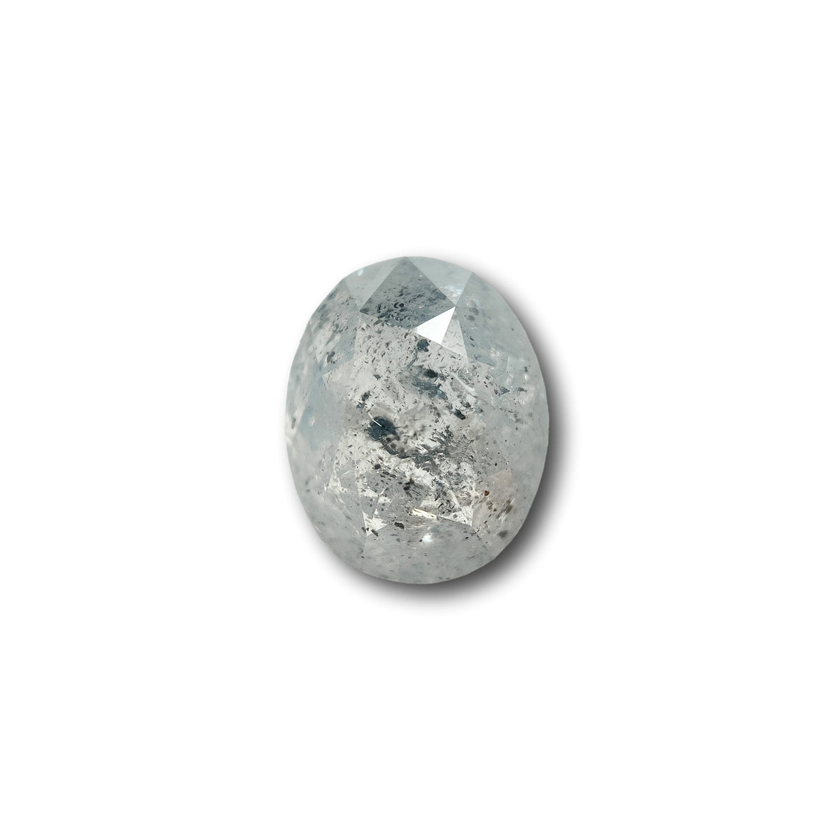 1.69ct | Salt &amp; Pepper Oval Shape Rose Cut Diamond - Modern Rustic Diamond