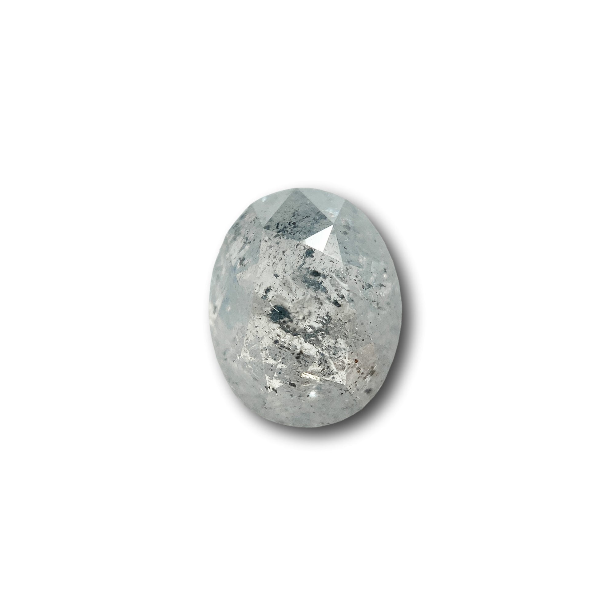 1.69ct | Salt & Pepper Oval Shape Rose Cut Diamond - Modern Rustic Diamond