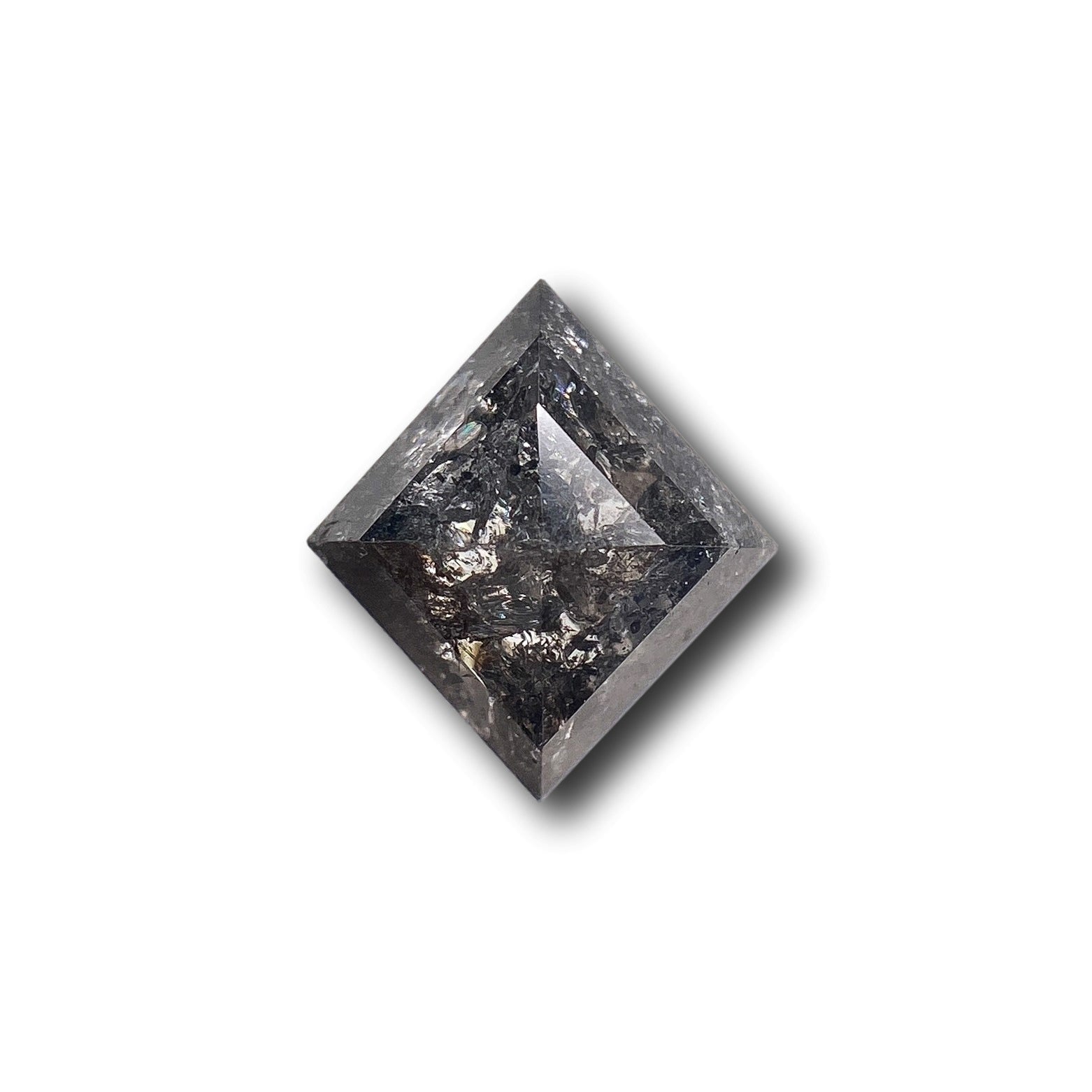 0.88ct | Salt & Pepper Lozenge Shape Step Cut Diamond - Modern Rustic Diamond