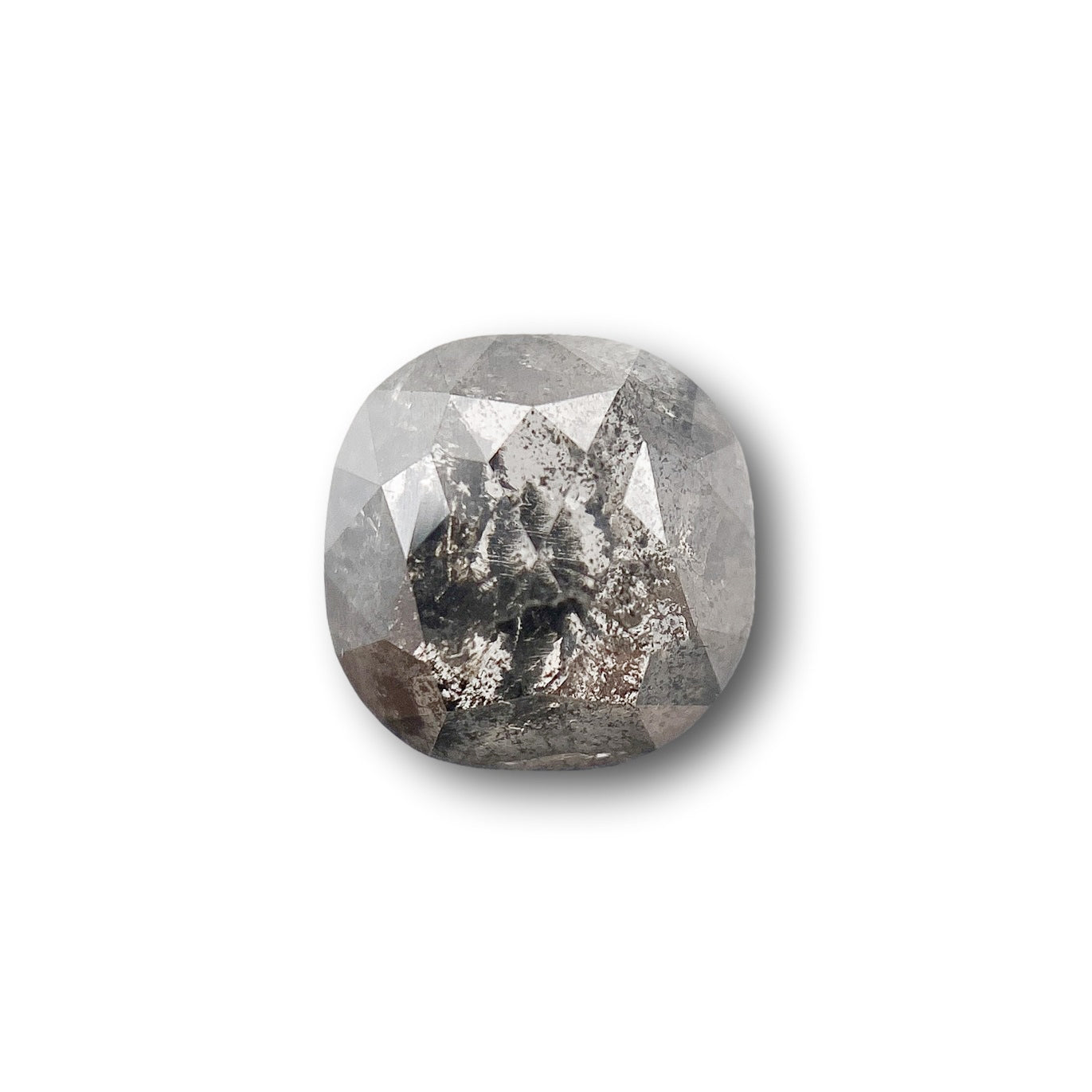0.81ct | Salt & Pepper Cushion Shape Rose Cut Diamond - Modern Rustic Diamond