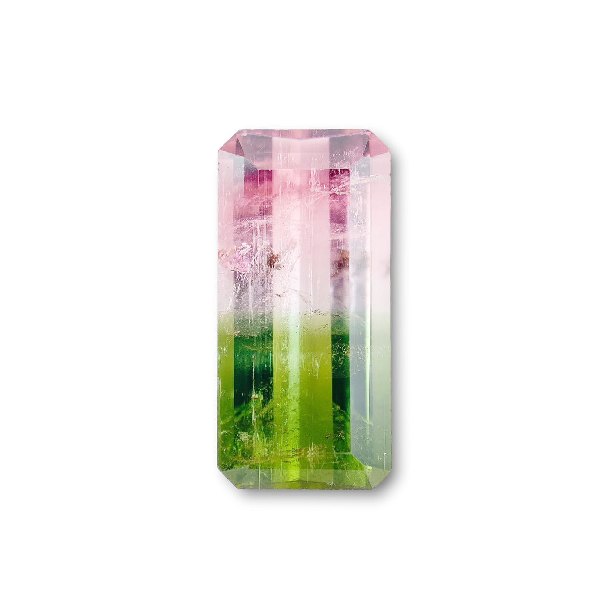4.03ct |  Emerald Shape Step Cut Tourmaline - Modern Rustic Diamond