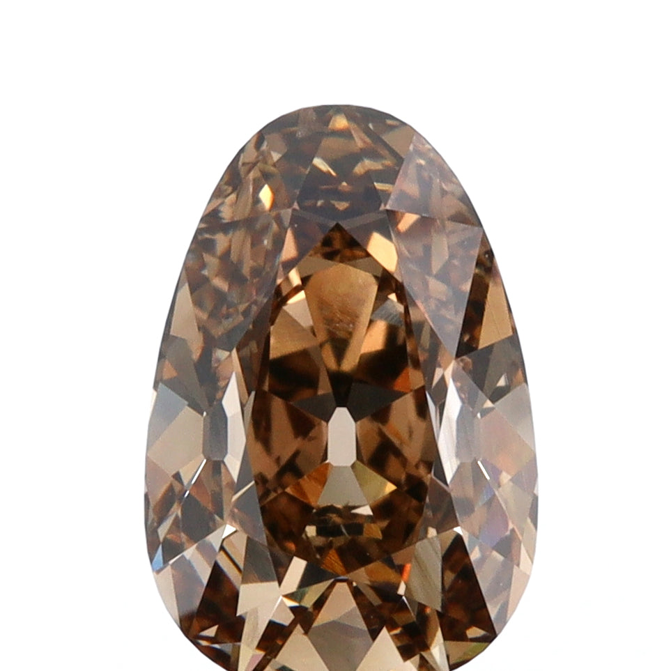 2.59ct | Cognac SI2 Pear Shape Old Mine Cut Diamond (GIA) - Modern Rustic Diamond