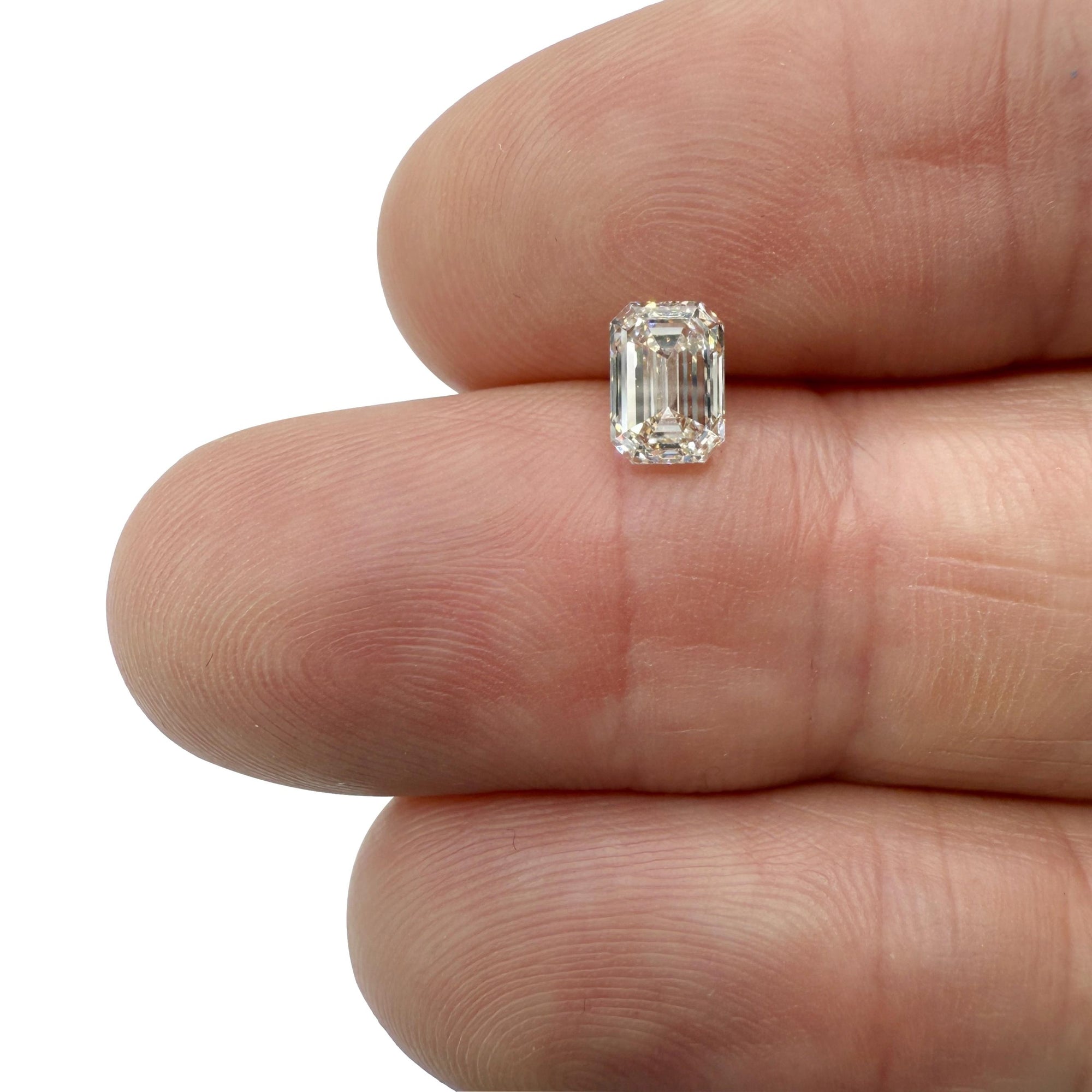 0.90ct | J/VS1 Emerald Shape Brilliant Cut Diamond (GIA) - Modern Rustic Diamond