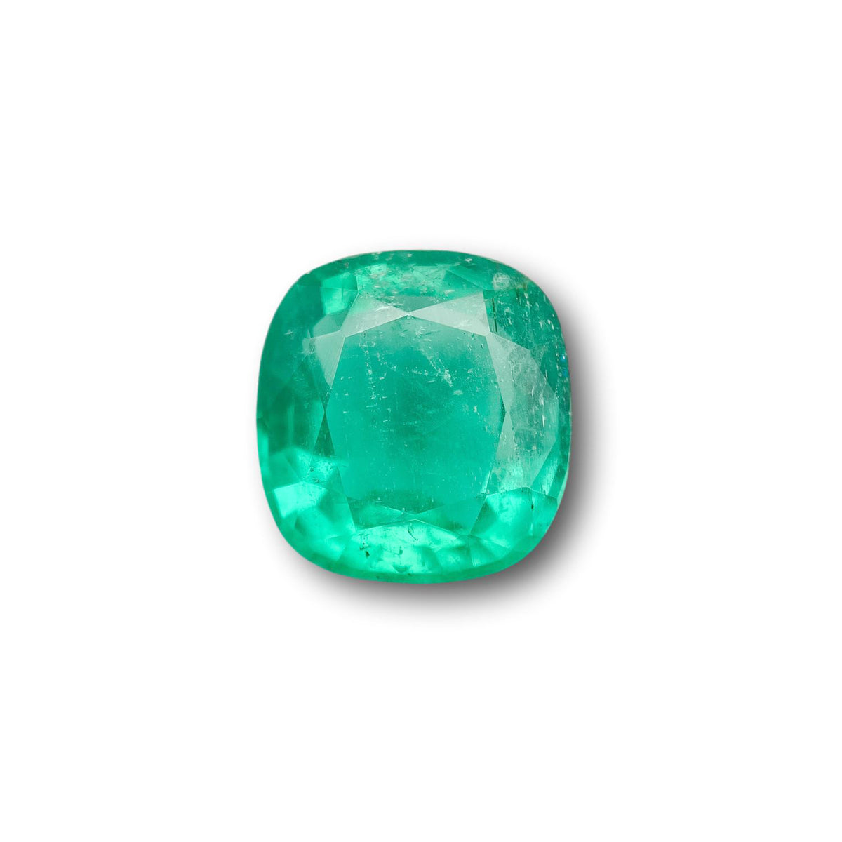 3.28ct | Brilliant Cut Cushion Shape Brazil Emerald - Modern Rustic Diamond