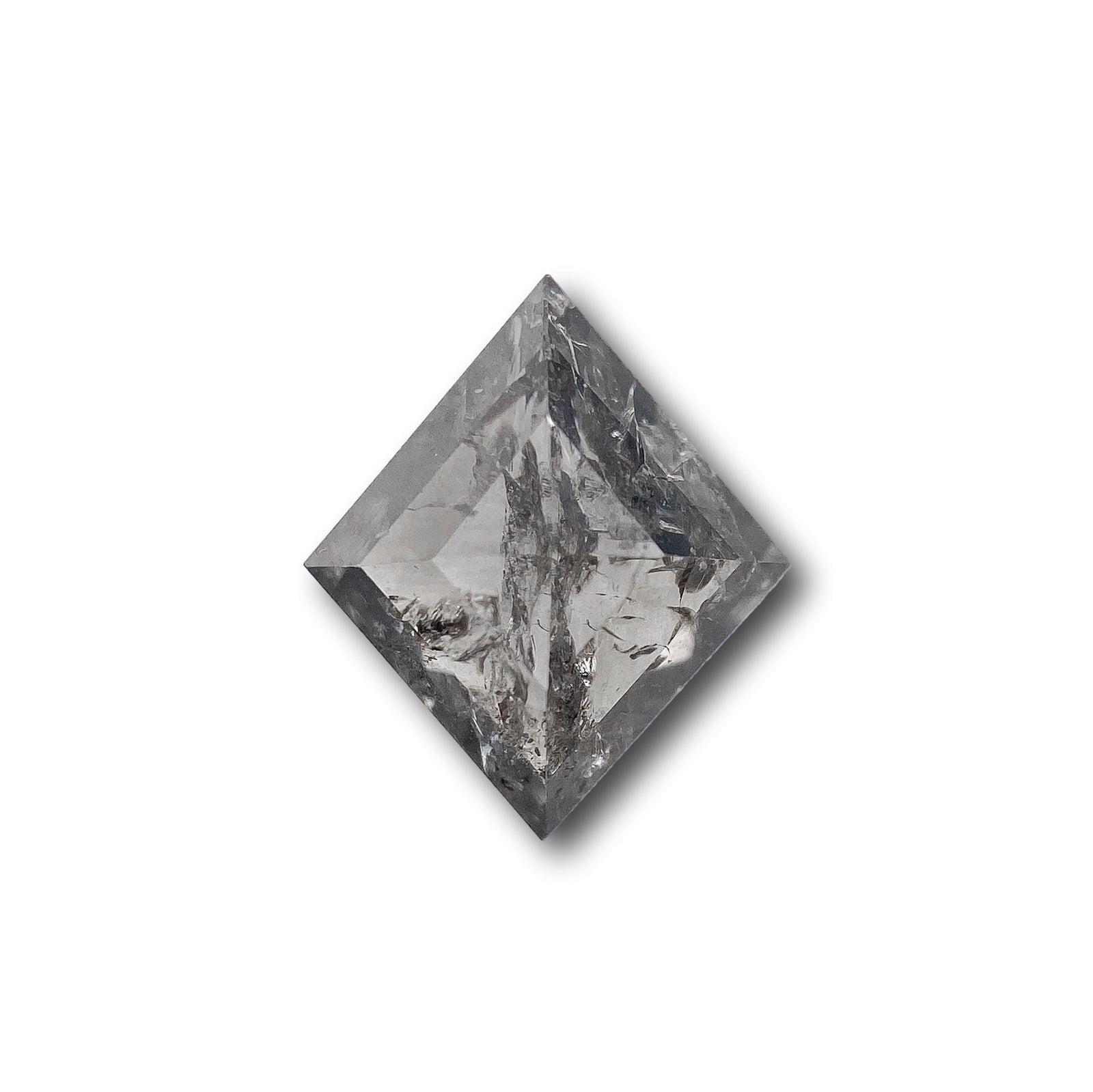 0.88ct | Salt & Pepper Lozenge Shape Rose Cut Diamond - Modern Rustic Diamond