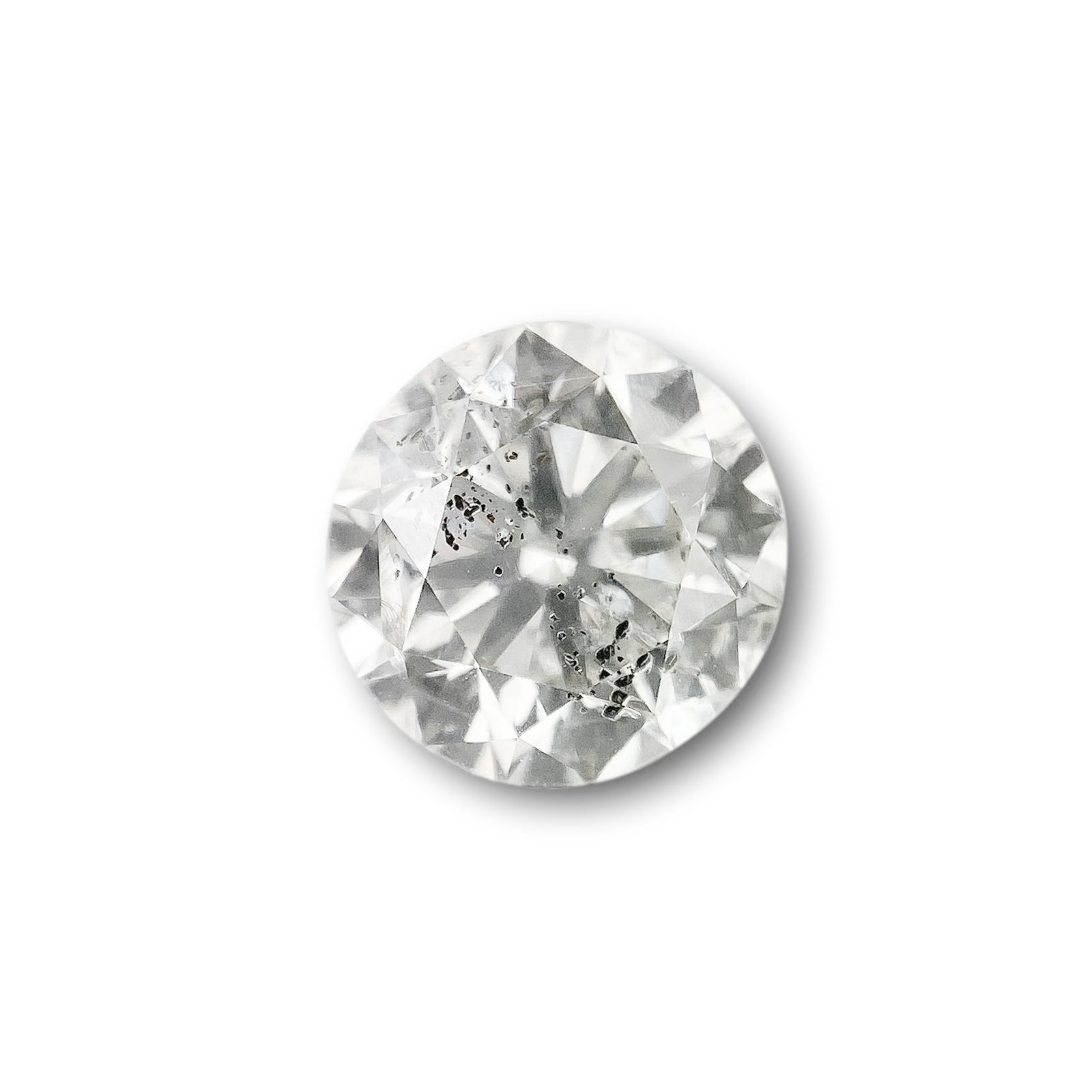 1.40ct | Salt & Pepper Round Shape Brilliant Cut Diamond - Modern Rustic Diamond