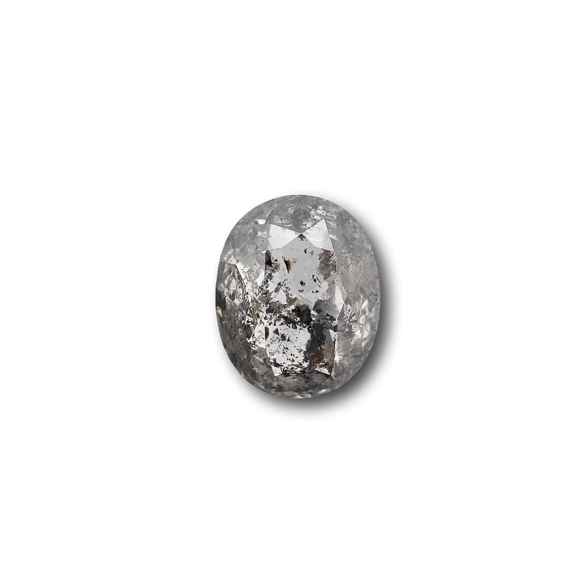 1.11ct | Salt & Pepper Oval Shape Rose Cut Diamond - Modern Rustic Diamond