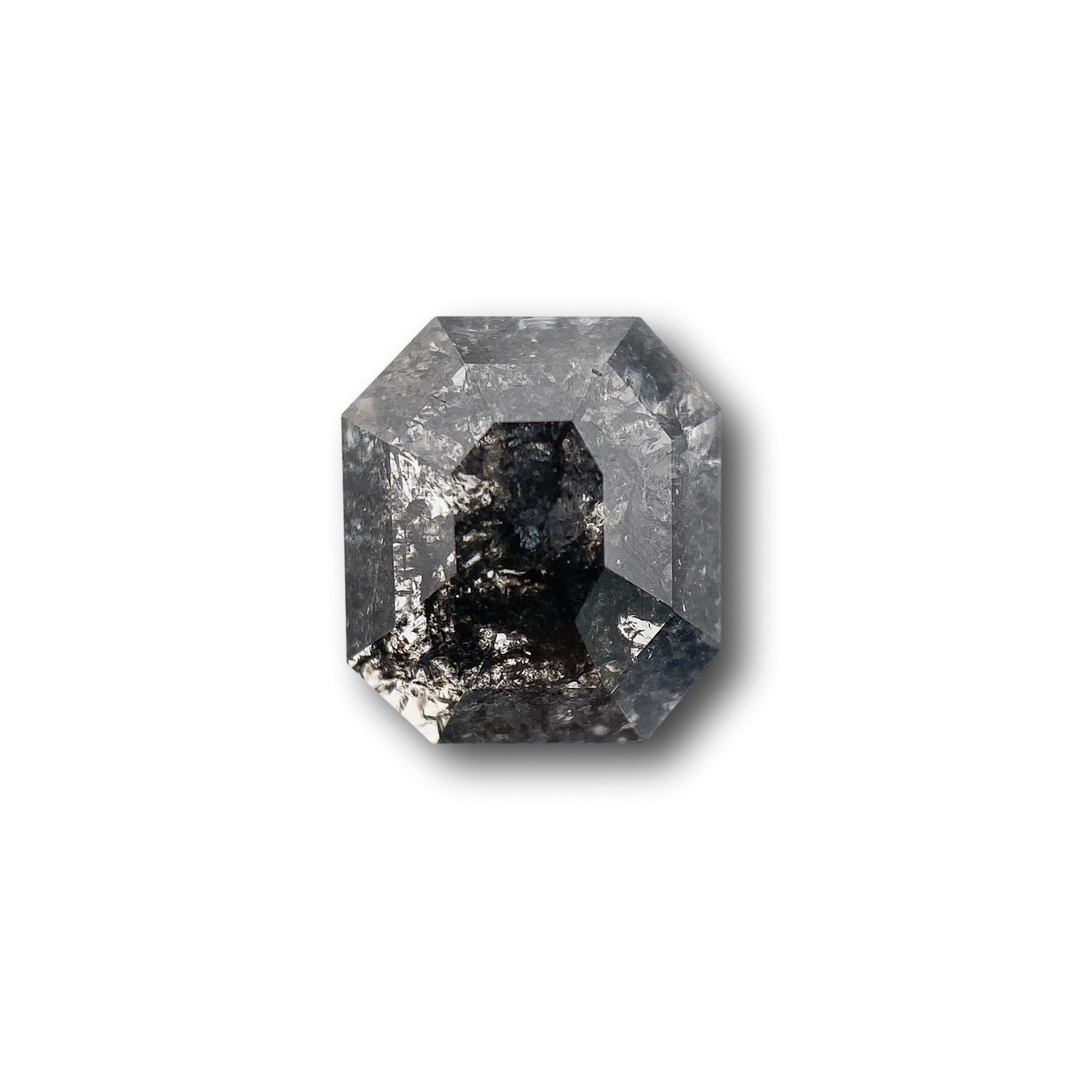 0.90ct | Salt & Pepper Emerald Shape Step Cut Diamond - Modern Rustic Diamond