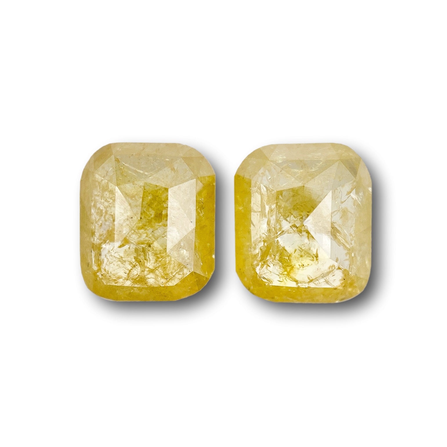 1.37cttw | Salt & Pepper Cushion Shape Rose Cut Diamond Matched Pair - Modern Rustic Diamond