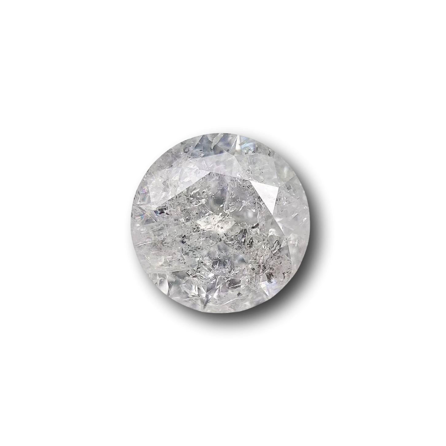 1.04ct | Salt & Pepper Round Shape Brilliant Cut Diamond - Modern Rustic Diamond