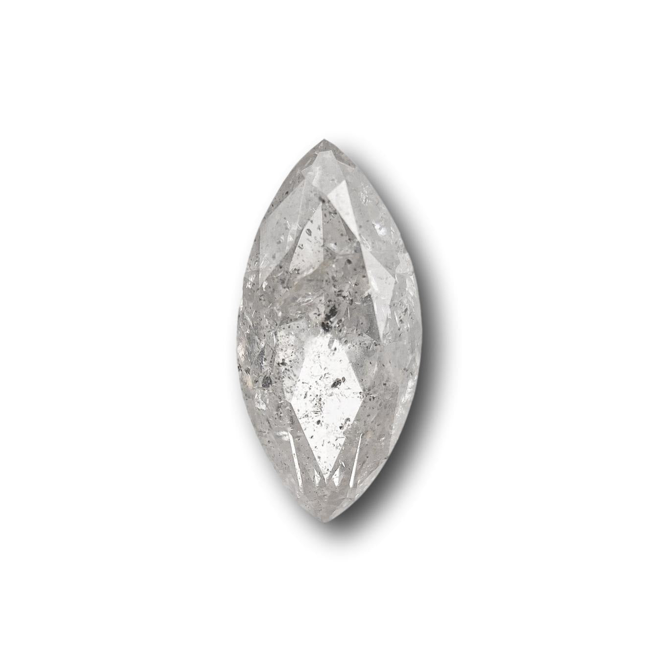 1.10ct | Salt & Pepper Marquise Shape Rose Cut Diamond - Modern Rustic Diamond