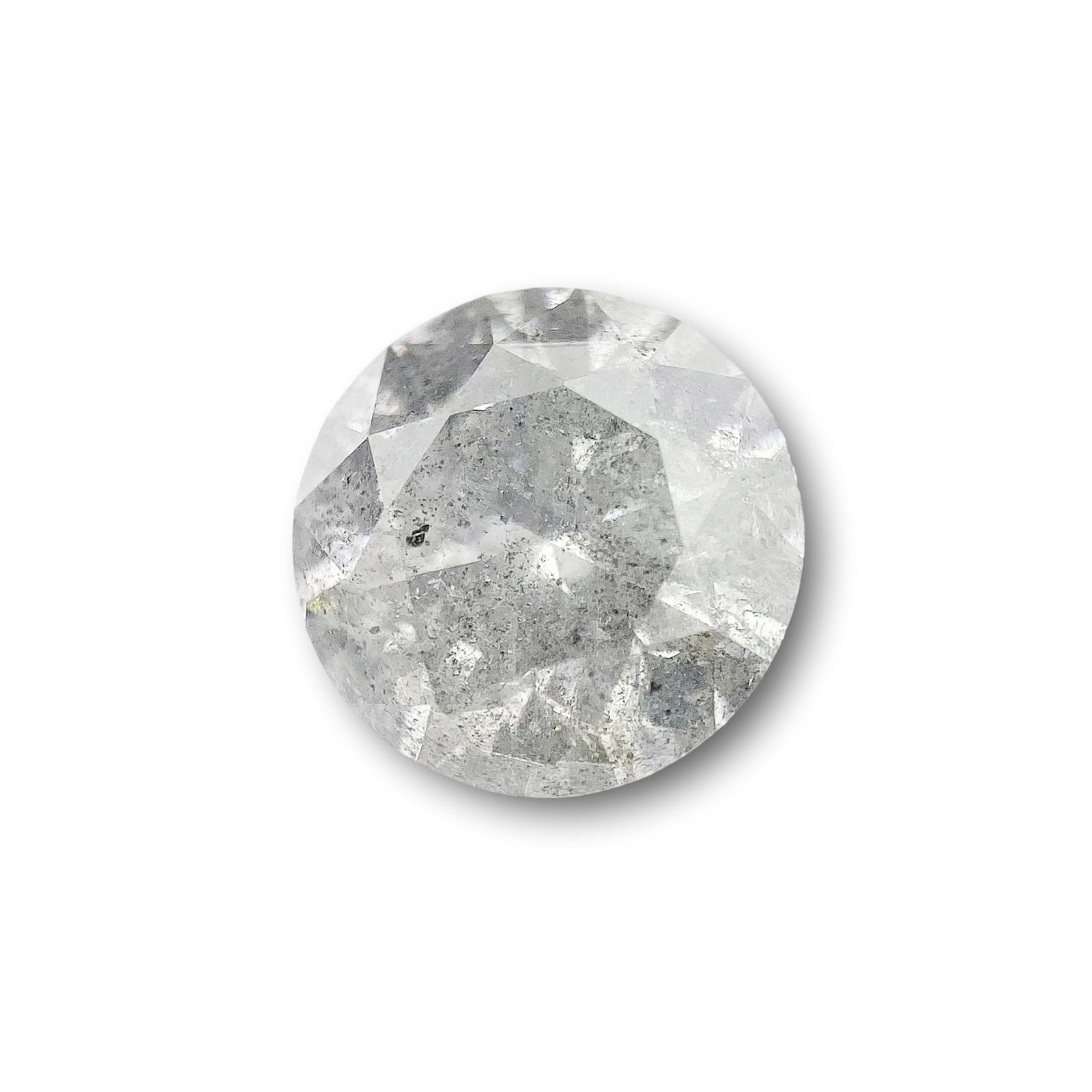 2.04ct | Salt & Pepper Round Shape Brilliant Cut Diamond - Modern Rustic Diamond