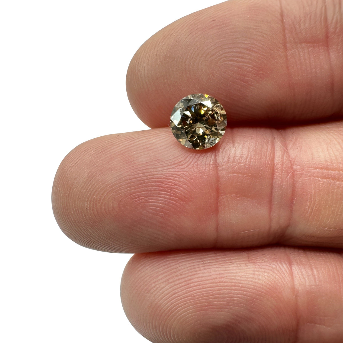 1.50ct | Champagne SI Round Shape Brilliant Cut Diamond-Modern Rustic Diamond