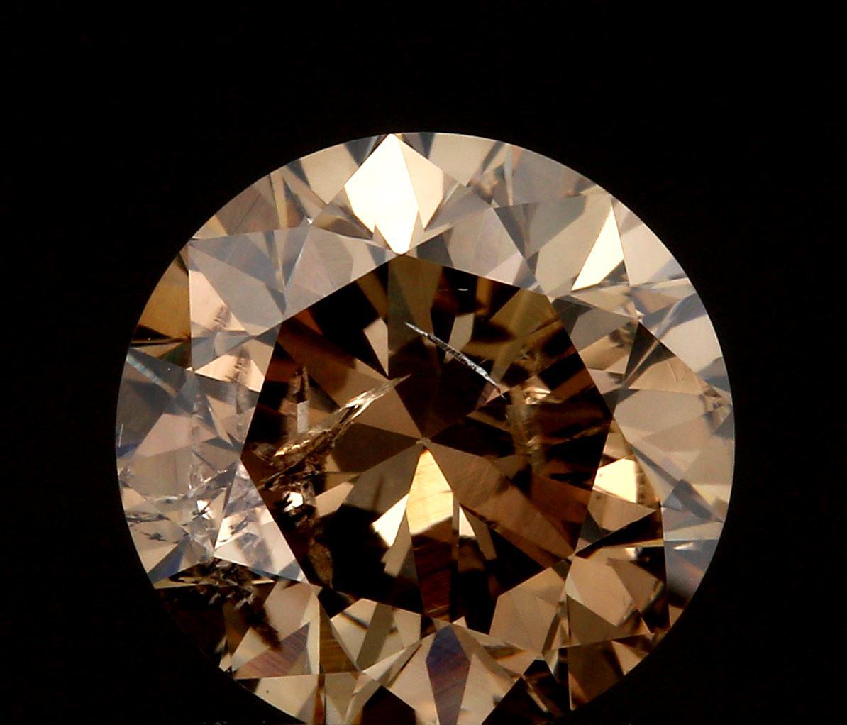 1.50ct | Champagne SI Round Shape Brilliant Cut Diamond-Modern Rustic Diamond