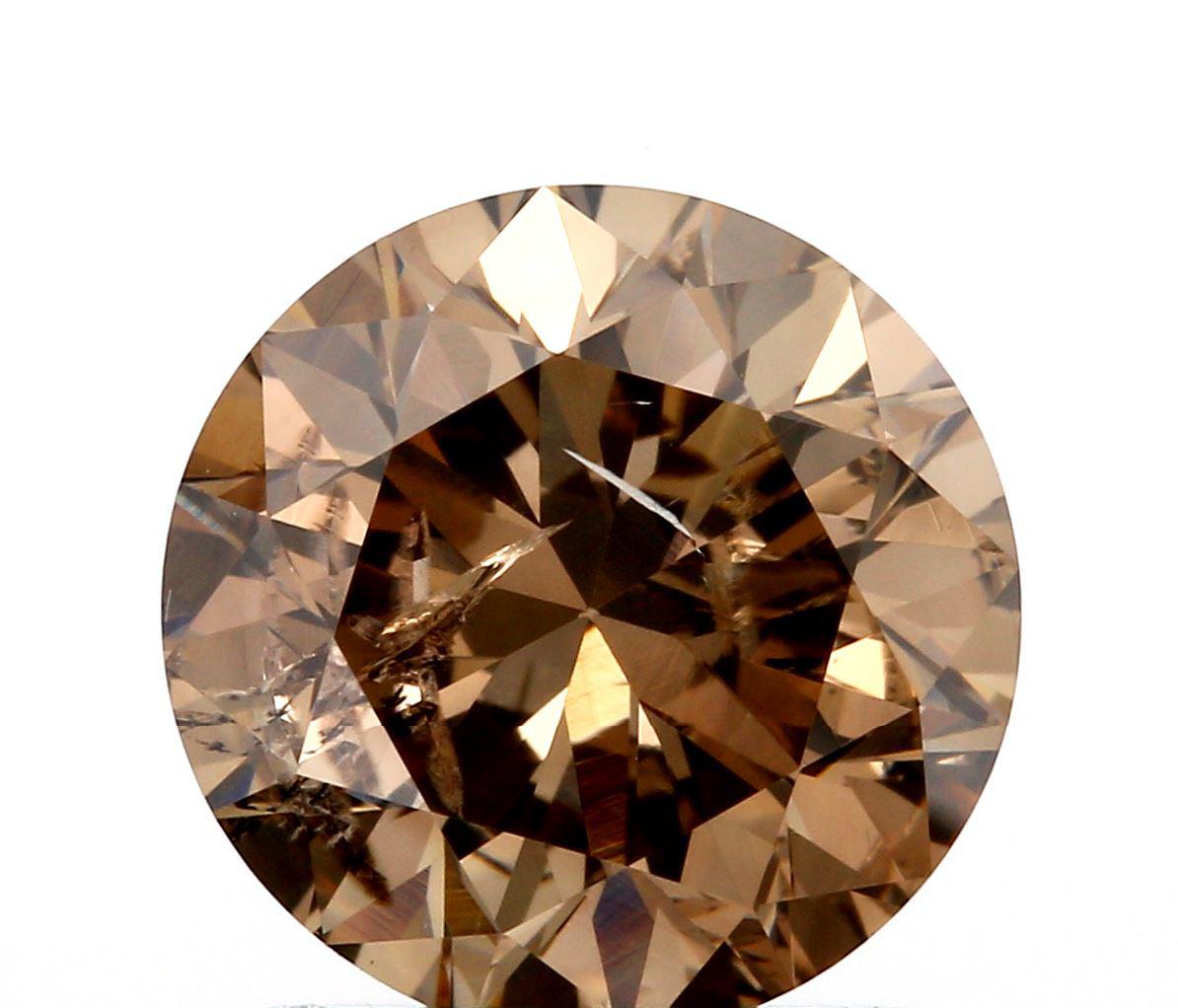 1.50ct | Champagne SI Round Shape Brilliant Cut Diamond-Modern Rustic Diamond