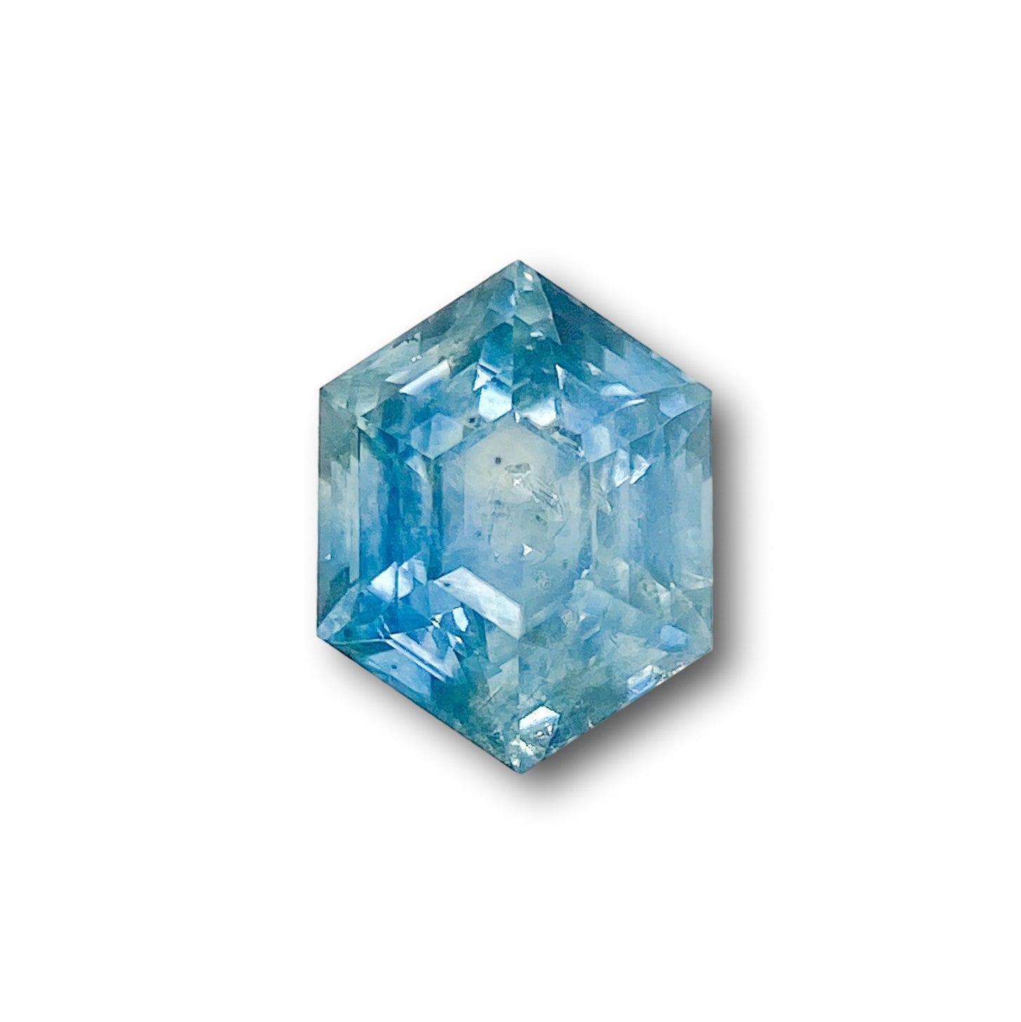 1.50ct | Step Cut Hexagon Shape Blue Montana Sapphire-Modern Rustic Diamond