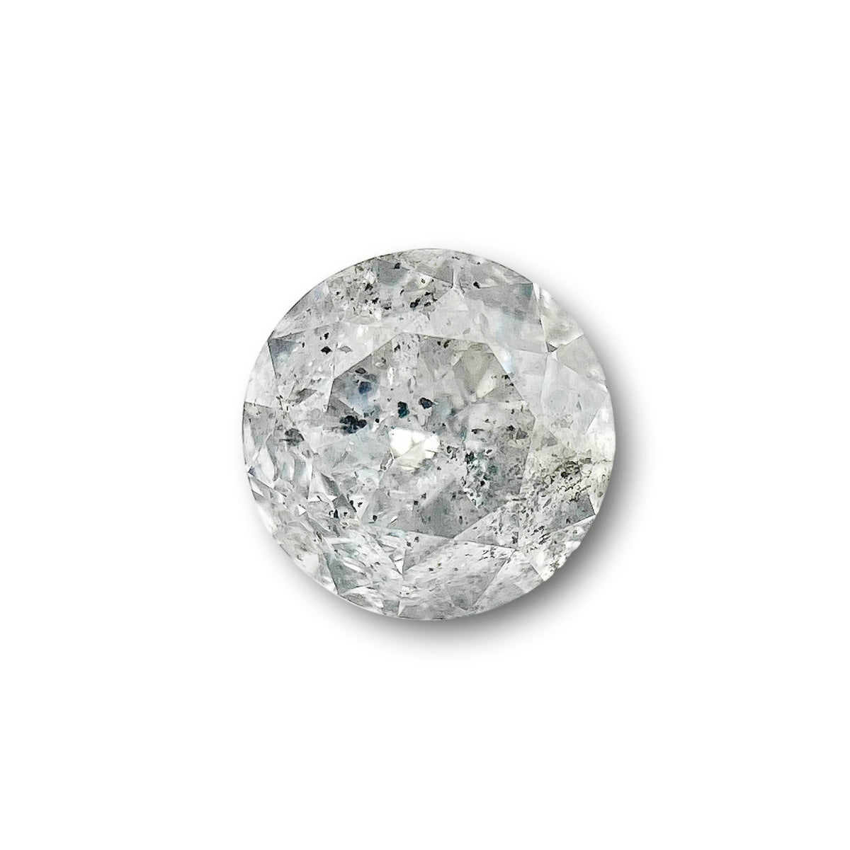 0.54ct | Salt &amp; Pepper Round Shape Brilliant Cut Diamond - Modern Rustic Diamond
