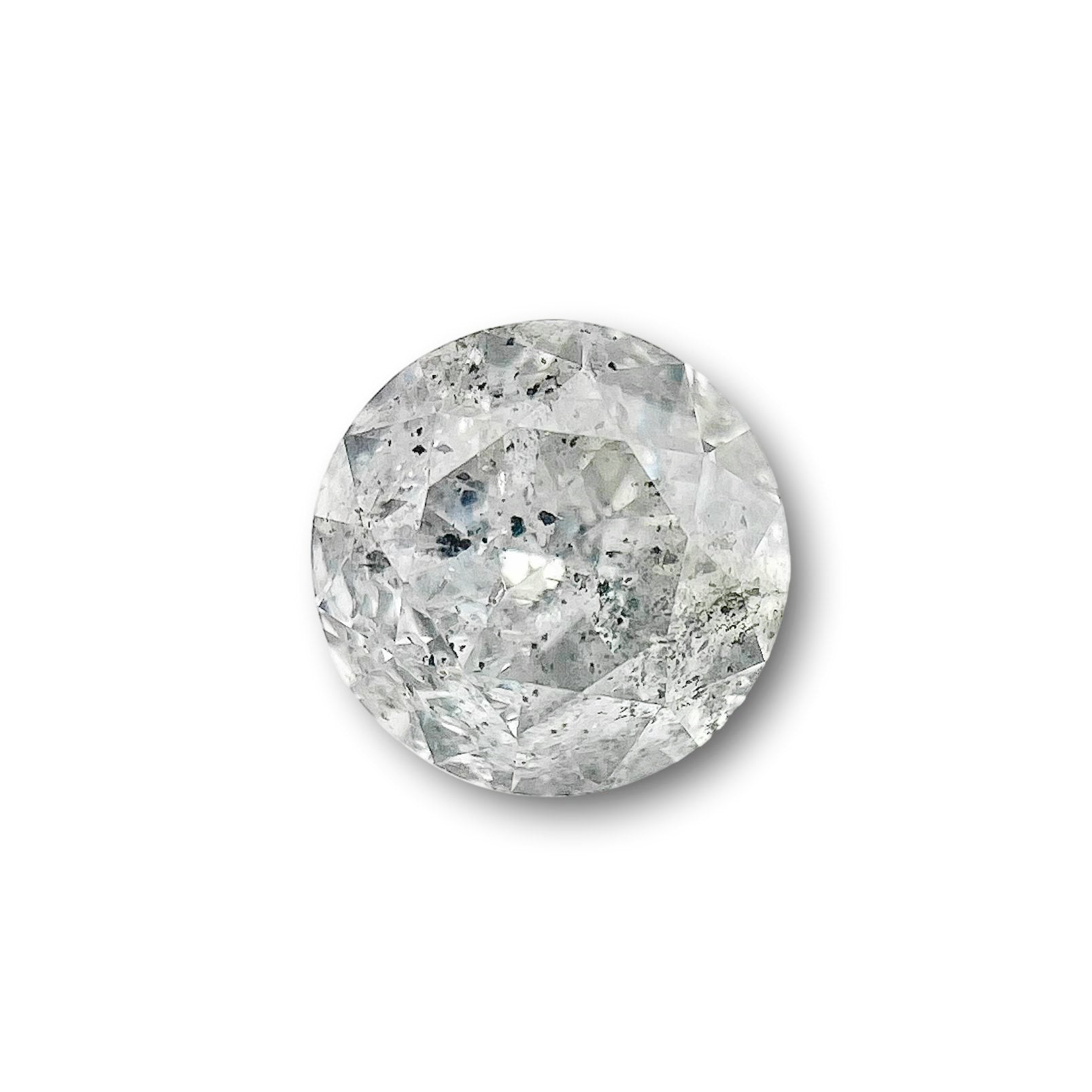 0.54ct | Salt & Pepper Round Shape Brilliant Cut Diamond - Modern Rustic Diamond