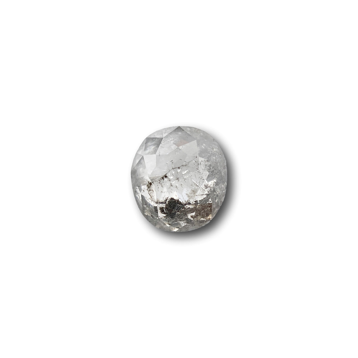 1.27ct | Salt &amp; Pepper Cushion Shape Rose Cut Diamond - Modern Rustic Diamond