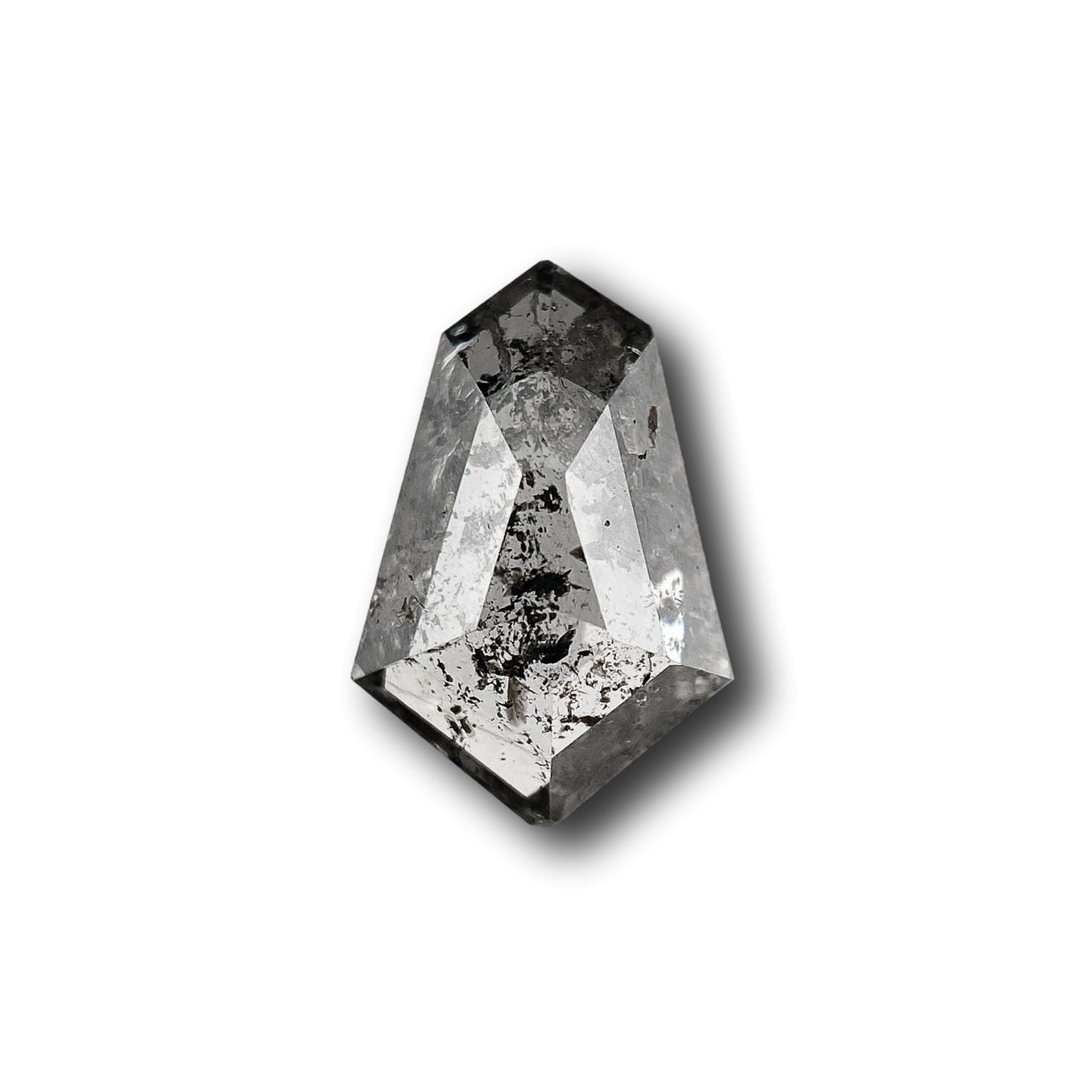 0.58ct | Salt & Pepper Shield Shape Rose Cut Diamond - Modern Rustic Diamond