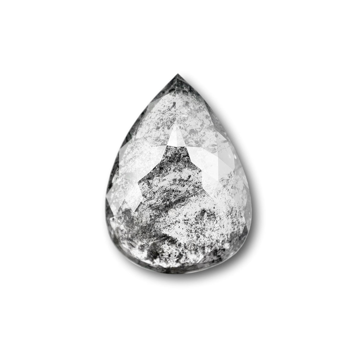 9.20ct | Salt &amp; Pepper Pear Shape Brilliant Cut Diamond - Modern Rustic Diamond