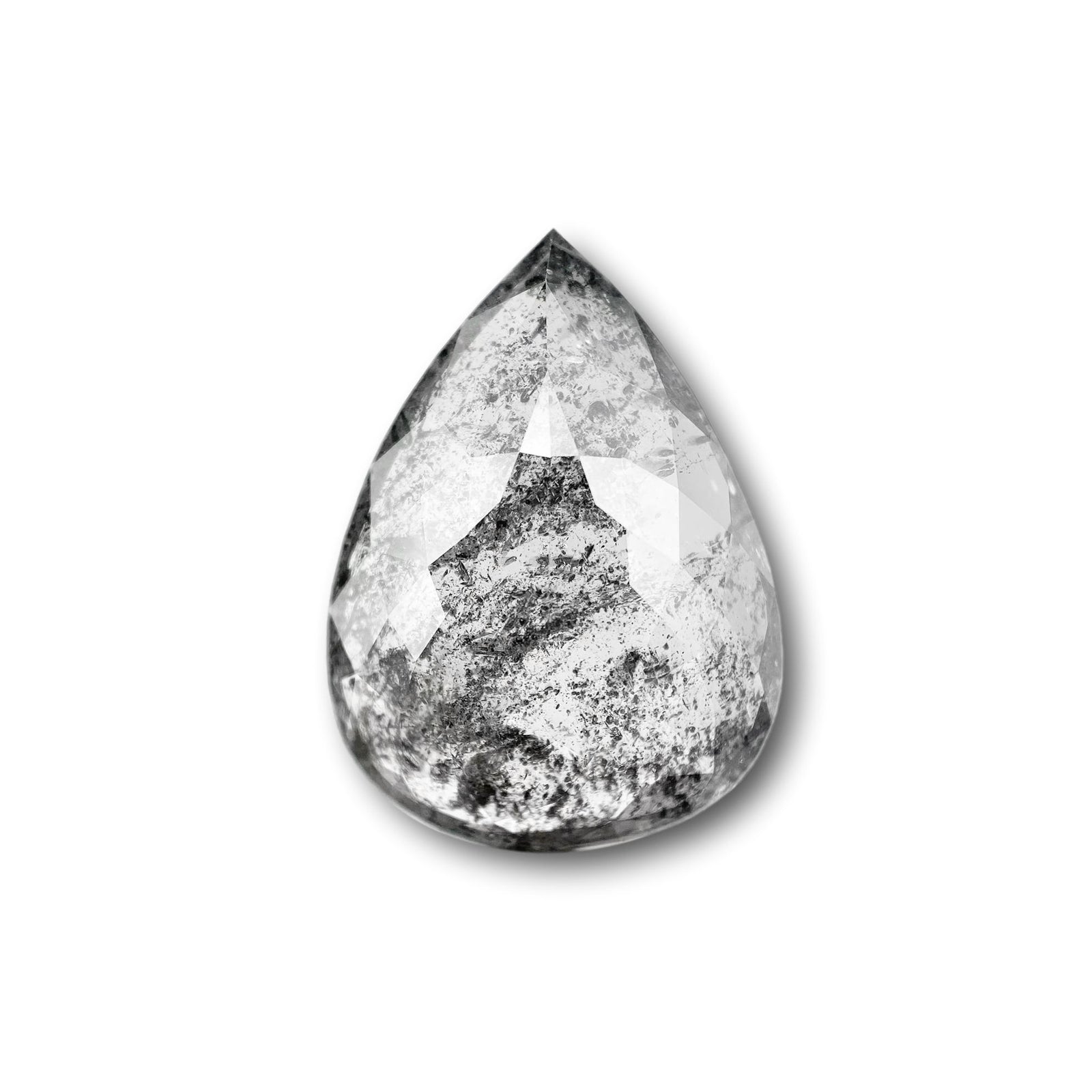 9.20ct | Salt & Pepper Pear Shape Brilliant Cut Diamond - Modern Rustic Diamond