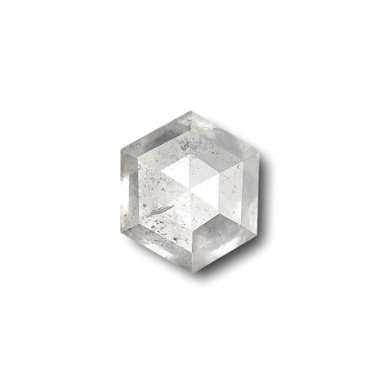 0.73ct | Salt & Pepper Hexagon Shape Step Cut Diamond - Modern Rustic Diamond