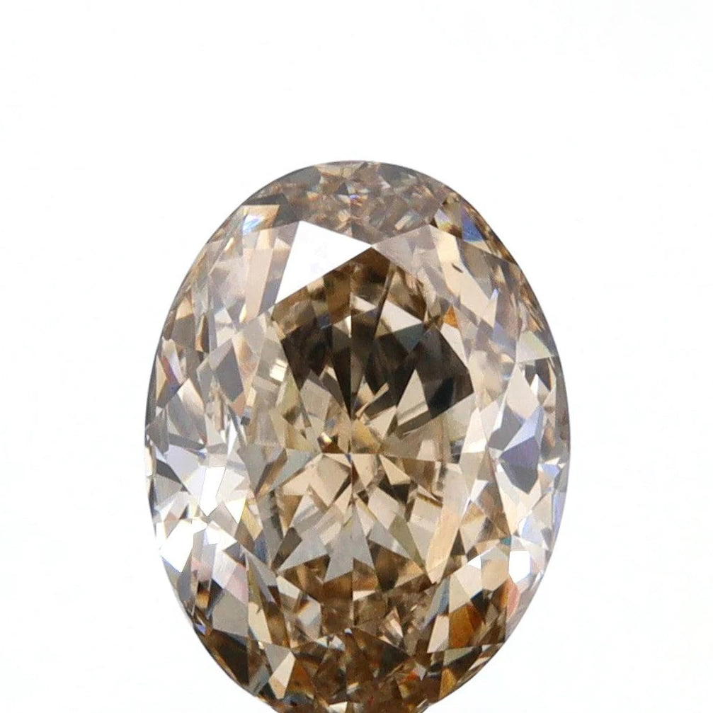1.13ct | Champagne VS Oval Shape Brilliant Cut Diamond - Modern Rustic Diamond
