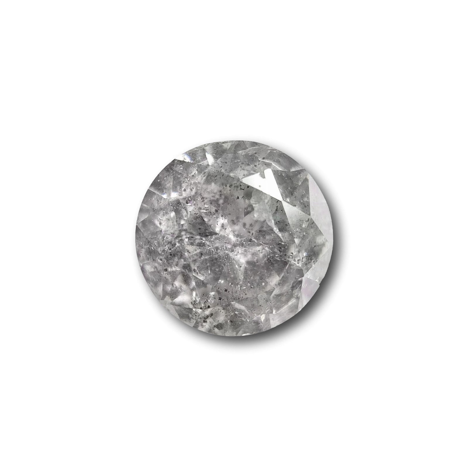1.58ct | Salt & Pepper Round Shape Brilliant Cut Diamond - Modern Rustic Diamond