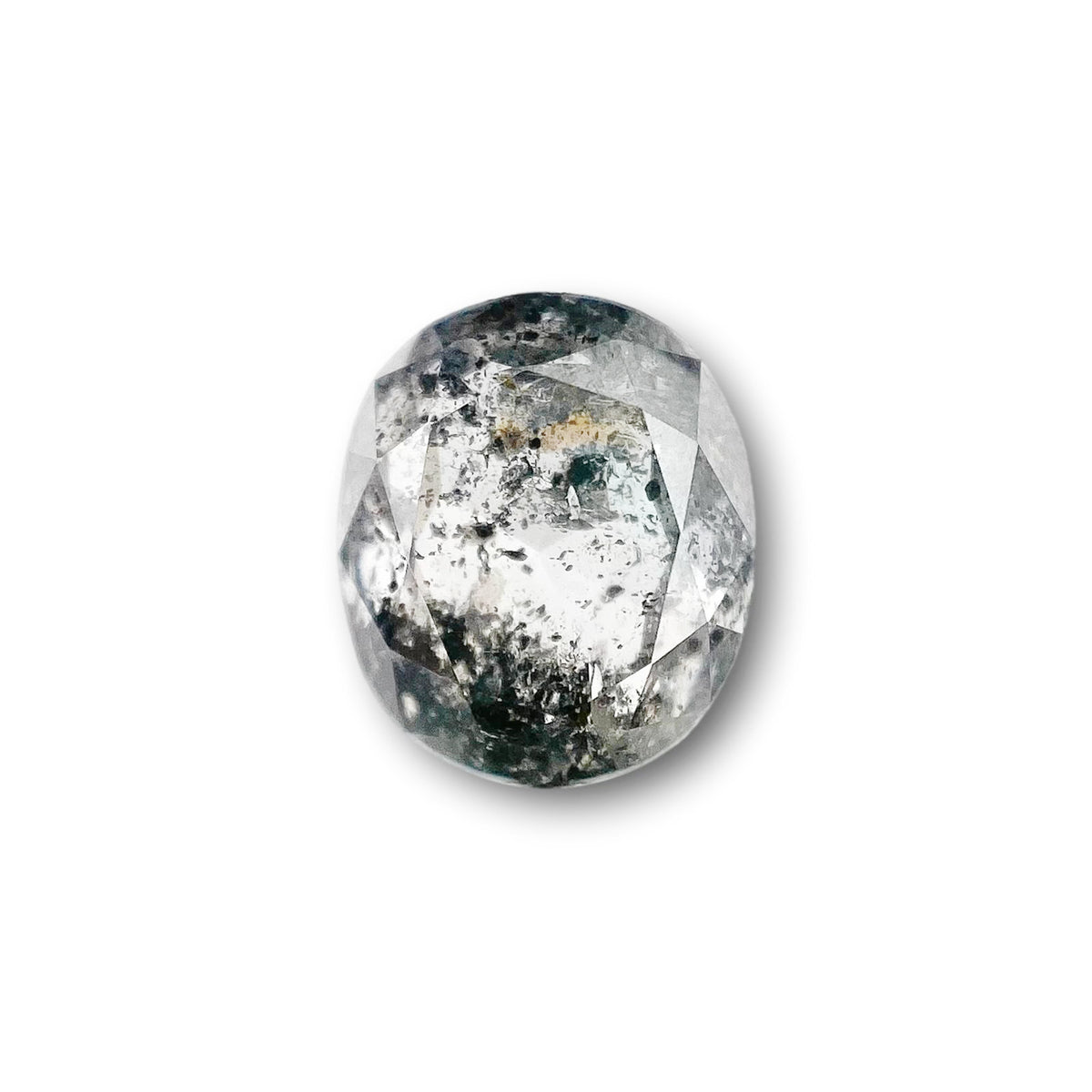 1.42ct | Salt &amp; Pepper Oval Shape Brilliant Cut Diamond - Modern Rustic Diamond