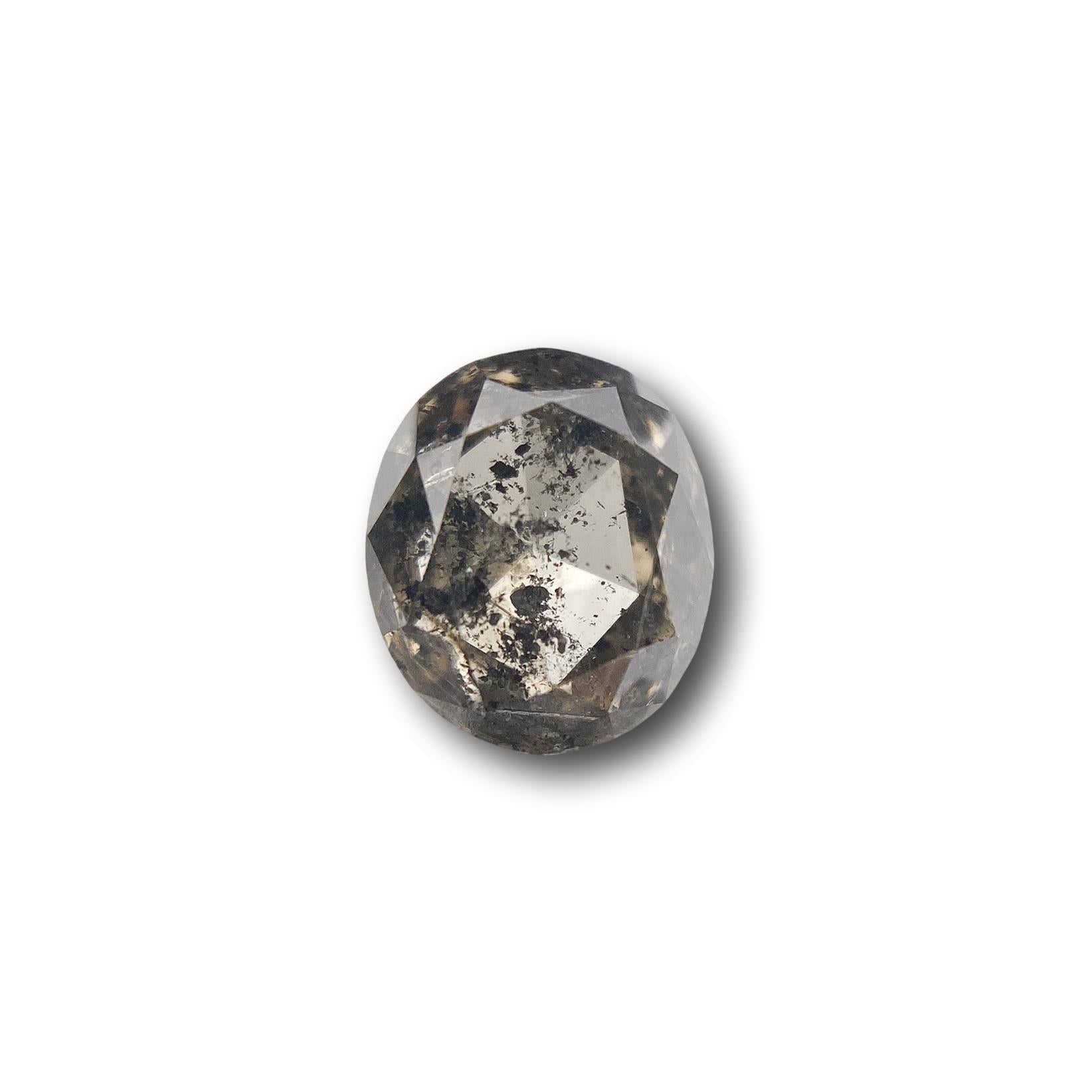 1.13ct | Salt & Pepper Oval Shape Brilliant Cut Diamond - Modern Rustic Diamond