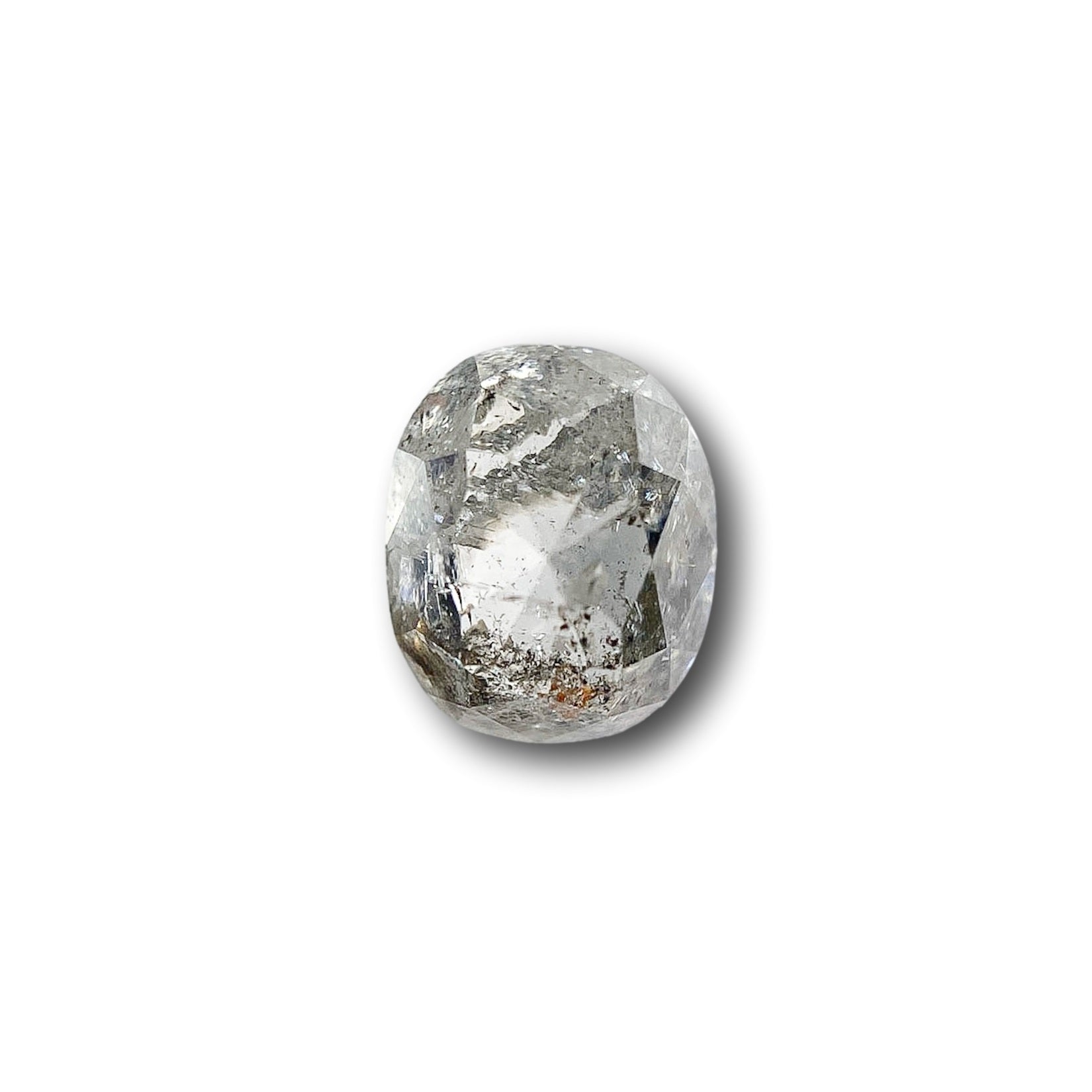1.23ct | Salt & Pepper Oval Shape Rose Cut Diamond - Modern Rustic Diamond
