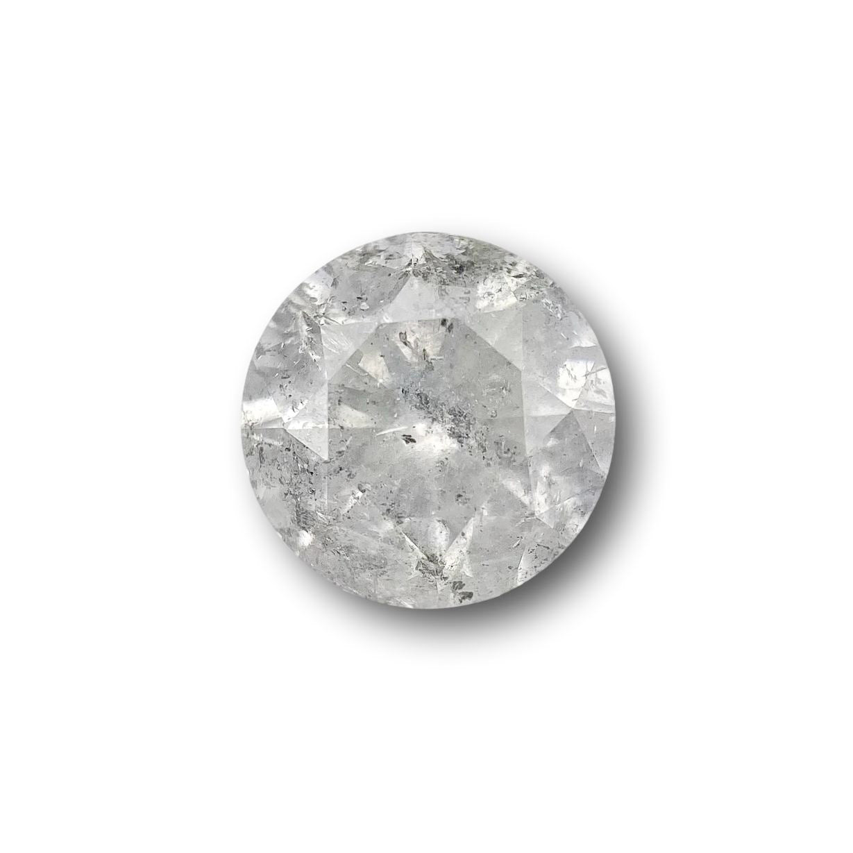 1.62ct | Salt & Pepper Round Shape Brilliant Cut Diamond - Modern Rustic Diamond