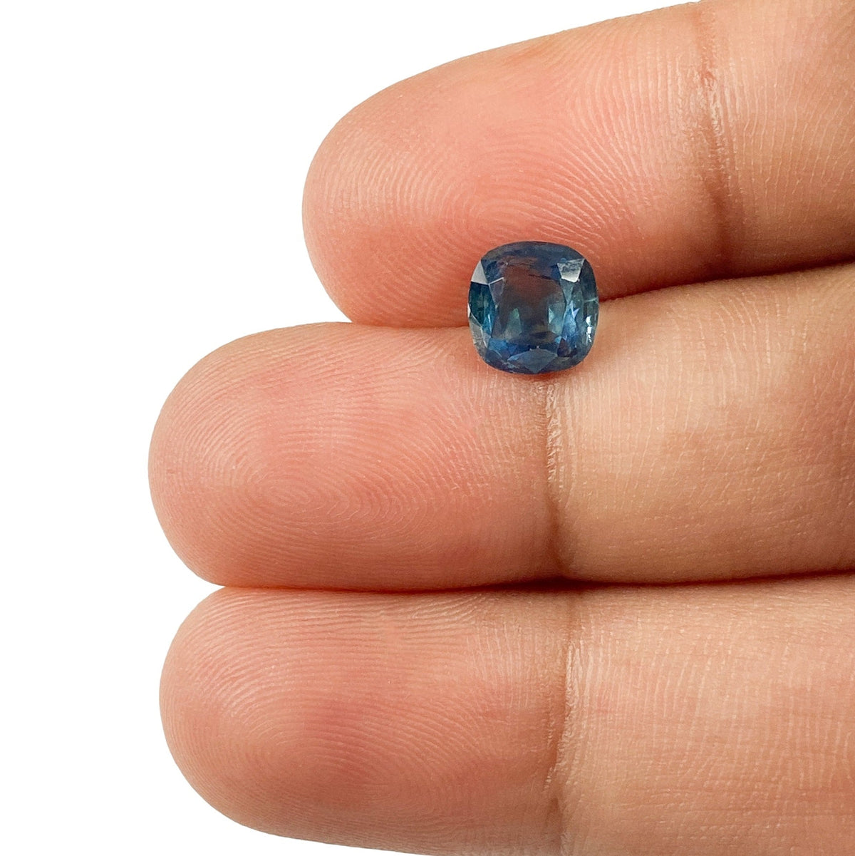 1.55ct | Brilliant Cut Cushion Shape Blue Montana Sapphire-Modern Rustic Diamond