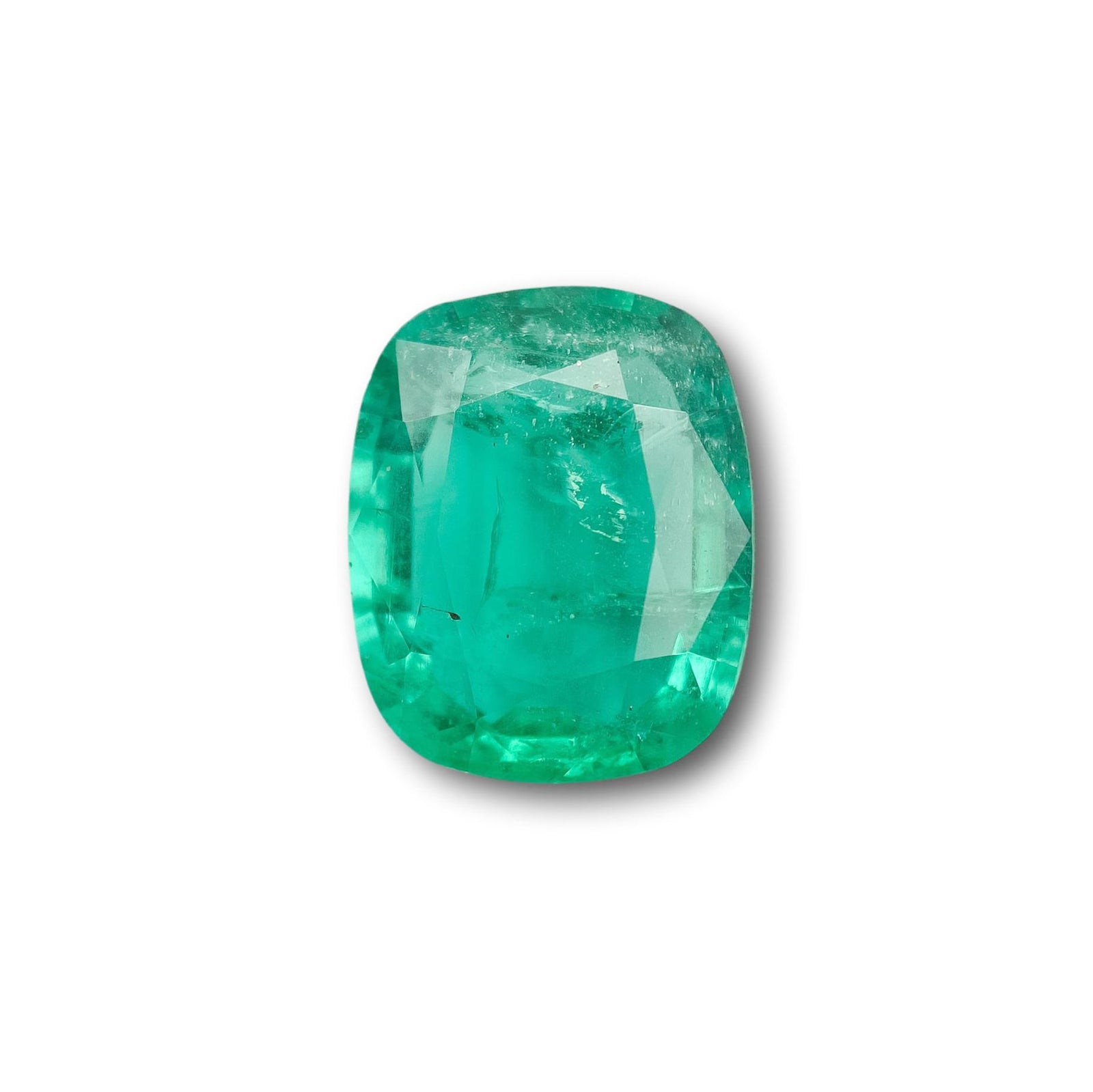 3.31ct | Brilliant Cut Cushion Shape Brazil Emerald - Modern Rustic Diamond