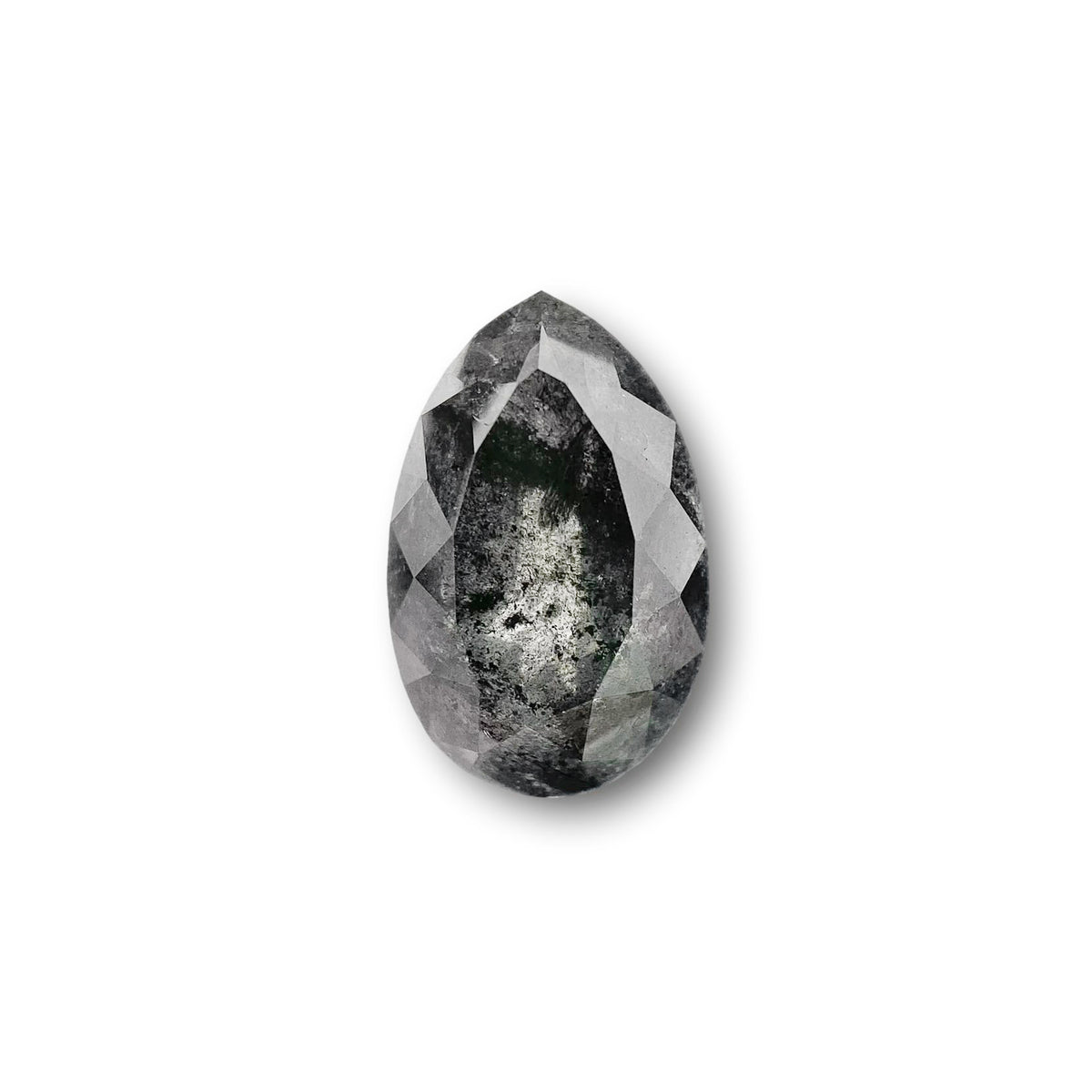 1.55ct | Salt &amp; Pepper Pear Shape Brilliant Cut Diamond - Modern Rustic Diamond