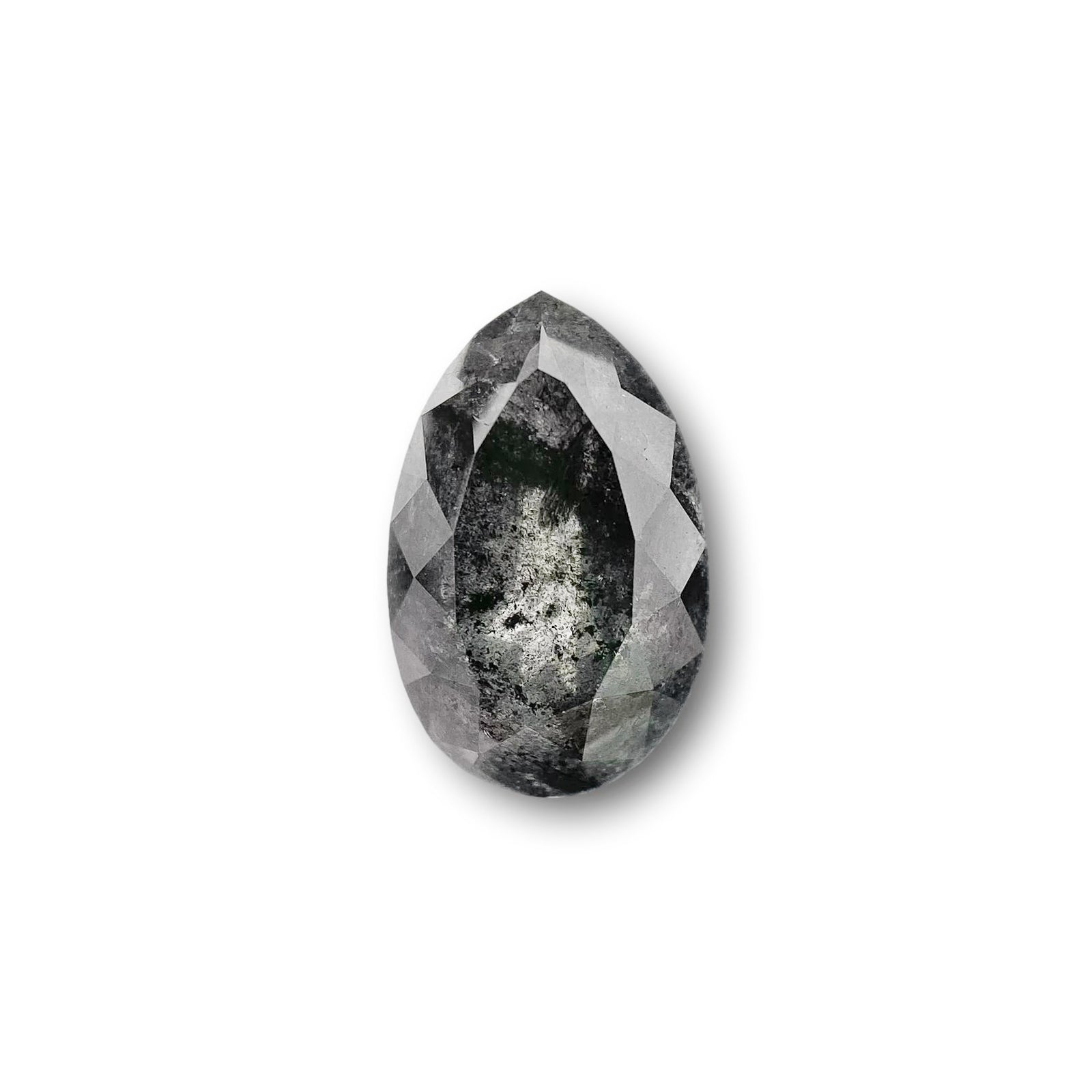 1.55ct | Salt & Pepper Pear Shape Brilliant Cut Diamond - Modern Rustic Diamond