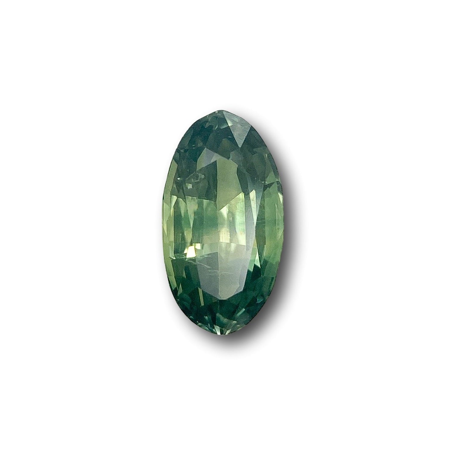 1.56ct | Brilliant Cut Oval Shape Green Montana Sapphire-Modern Rustic Diamond