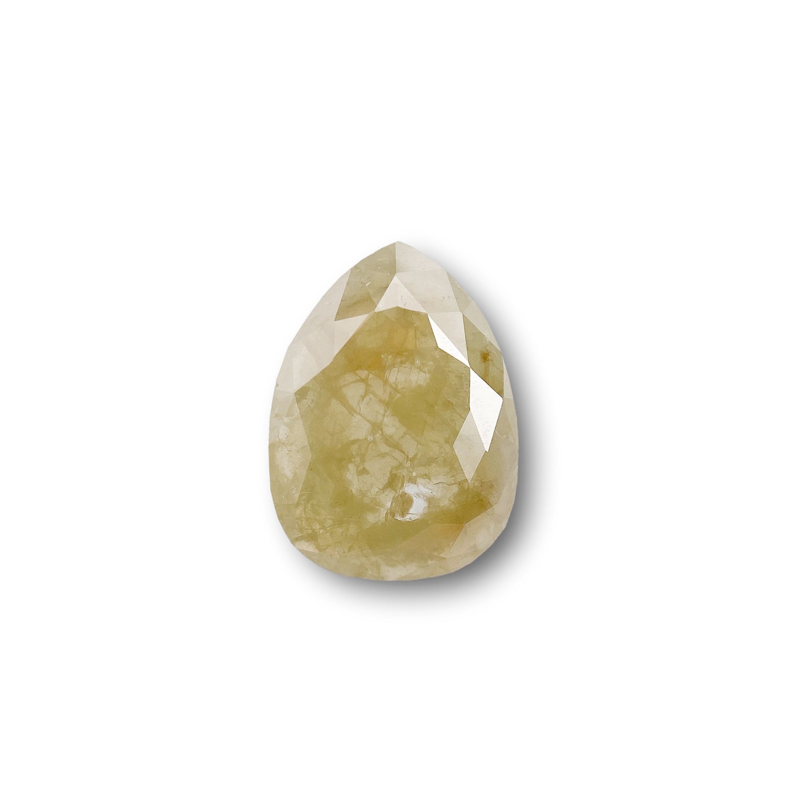 1.17ct | Rustic Yellow  Pear Shape Rose Cut Diamond - Modern Rustic Diamond