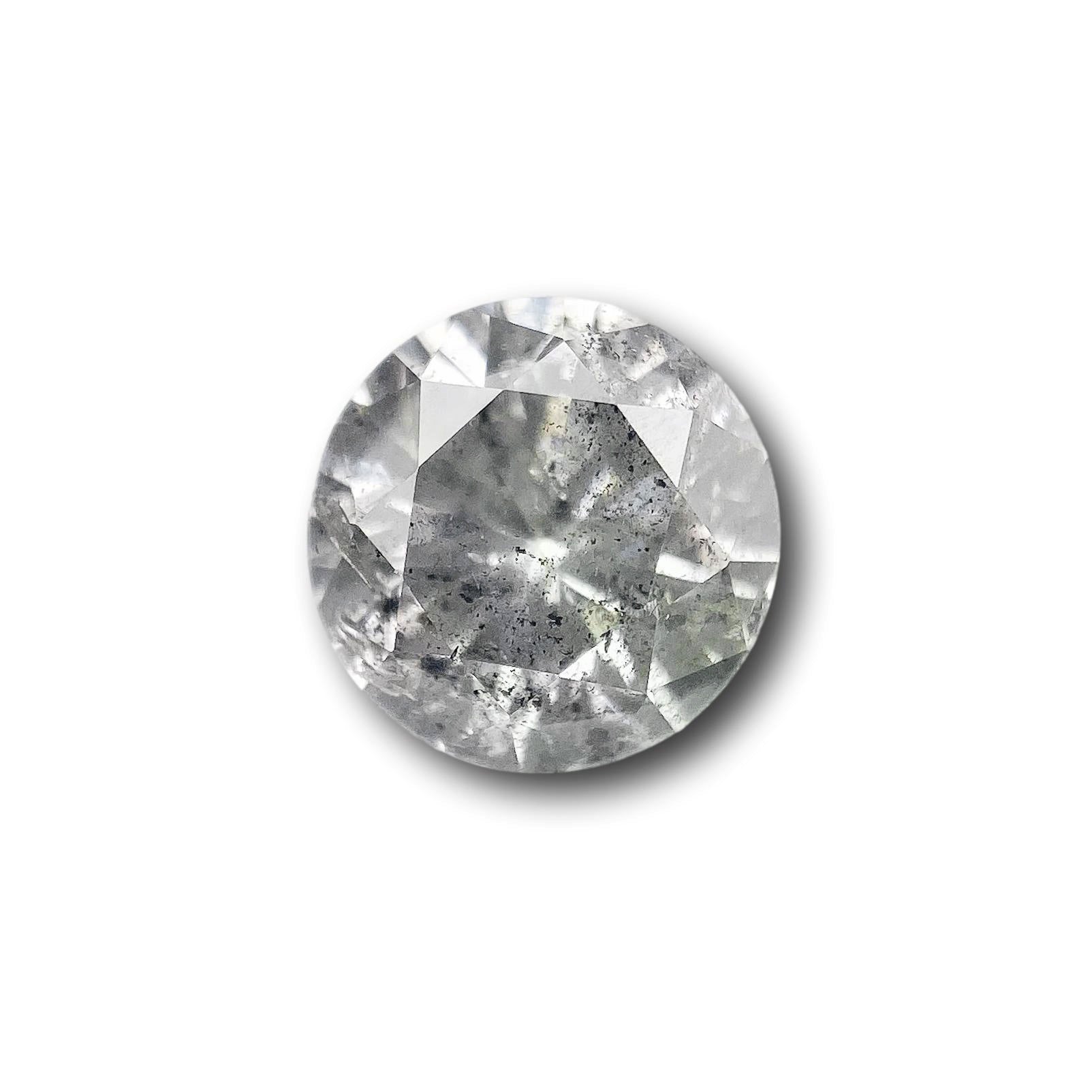 1.27ct | Salt & Pepper Round Shape Brilliant Cut Diamond - Modern Rustic Diamond
